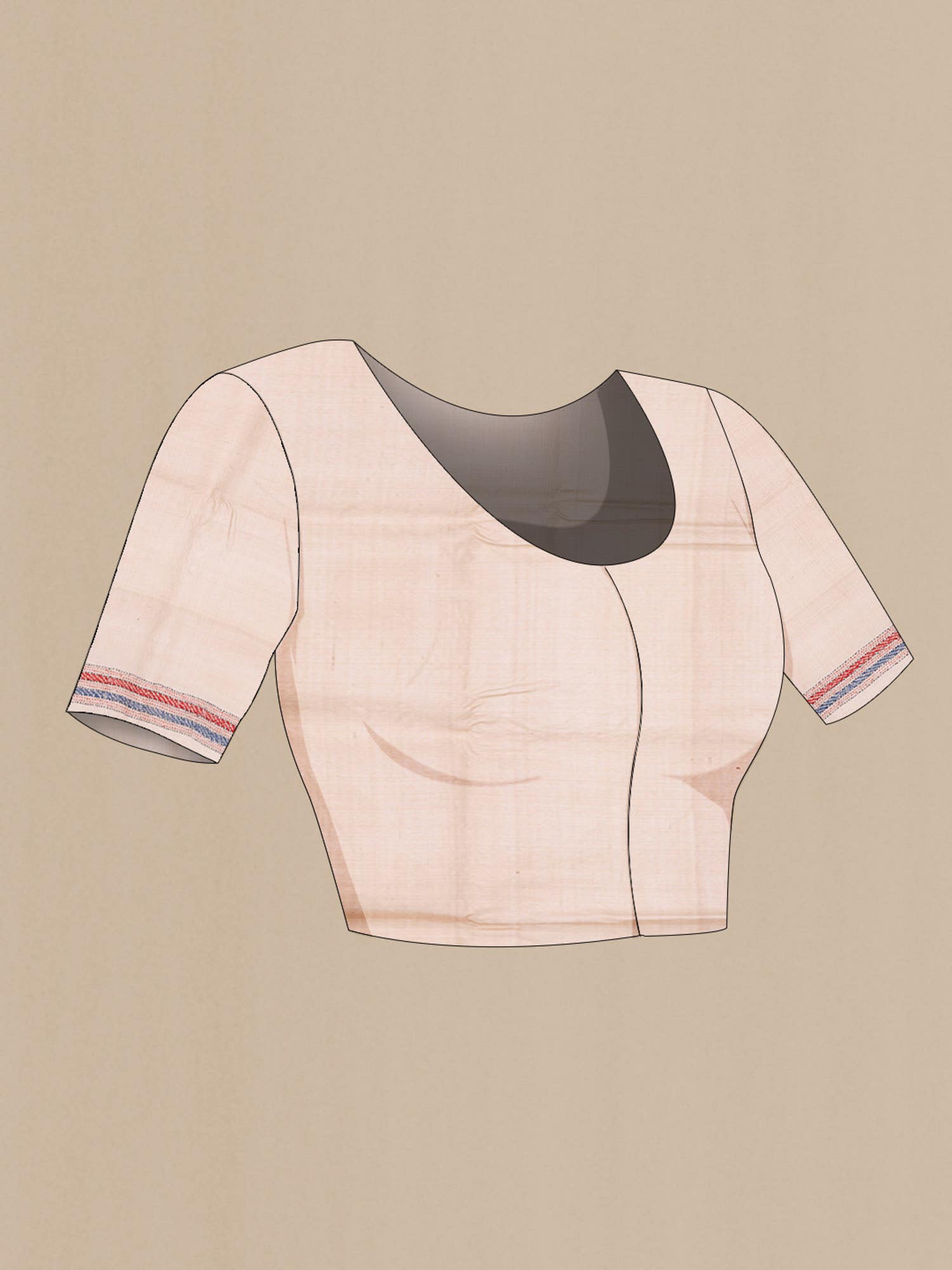 Beige Tussar Saree