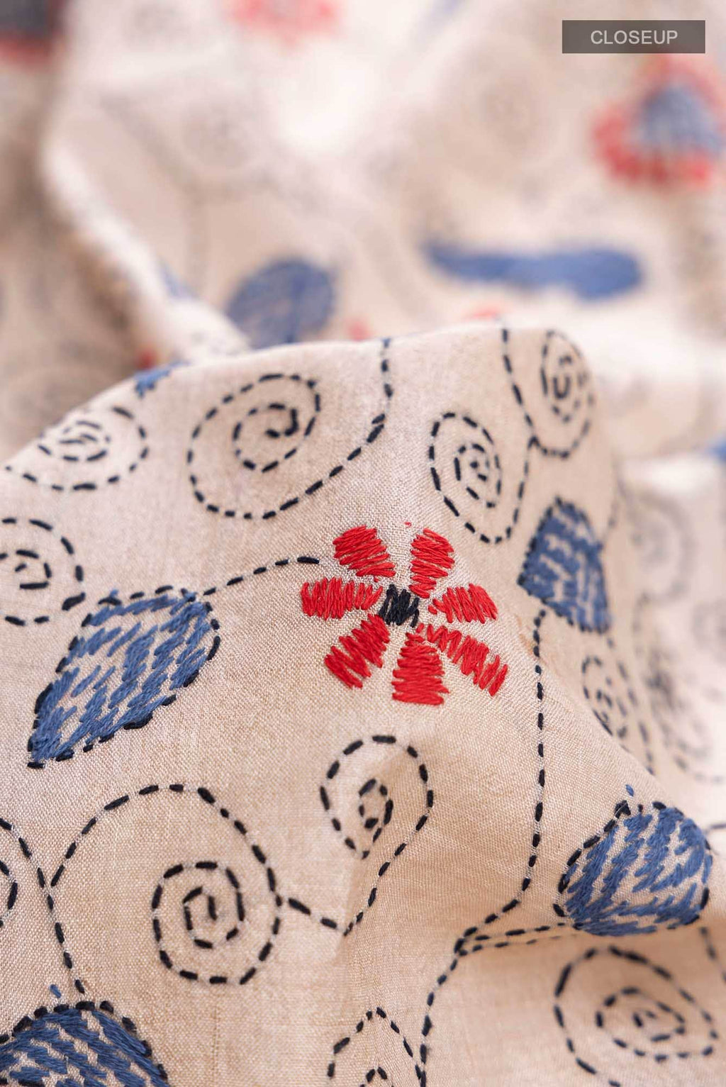 Beige Tussar Saree