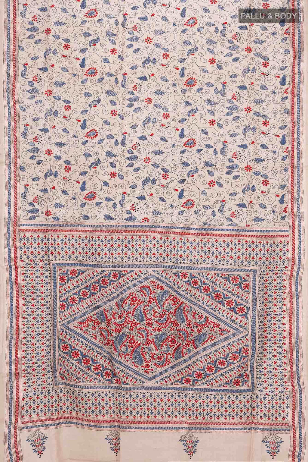 Beige Tussar Saree