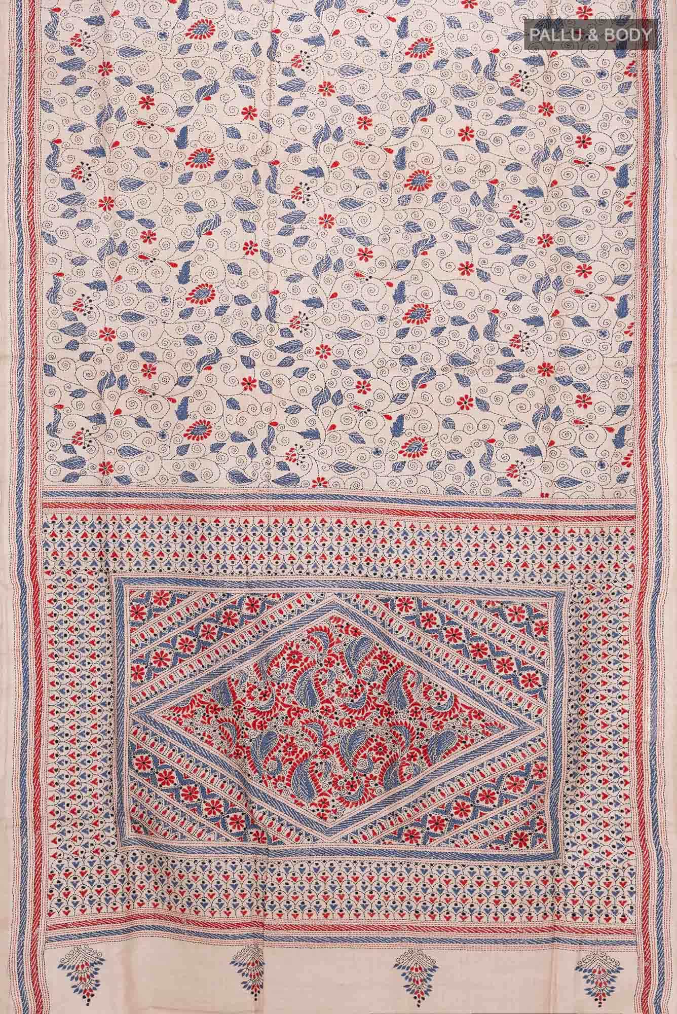 Beige Tussar Saree