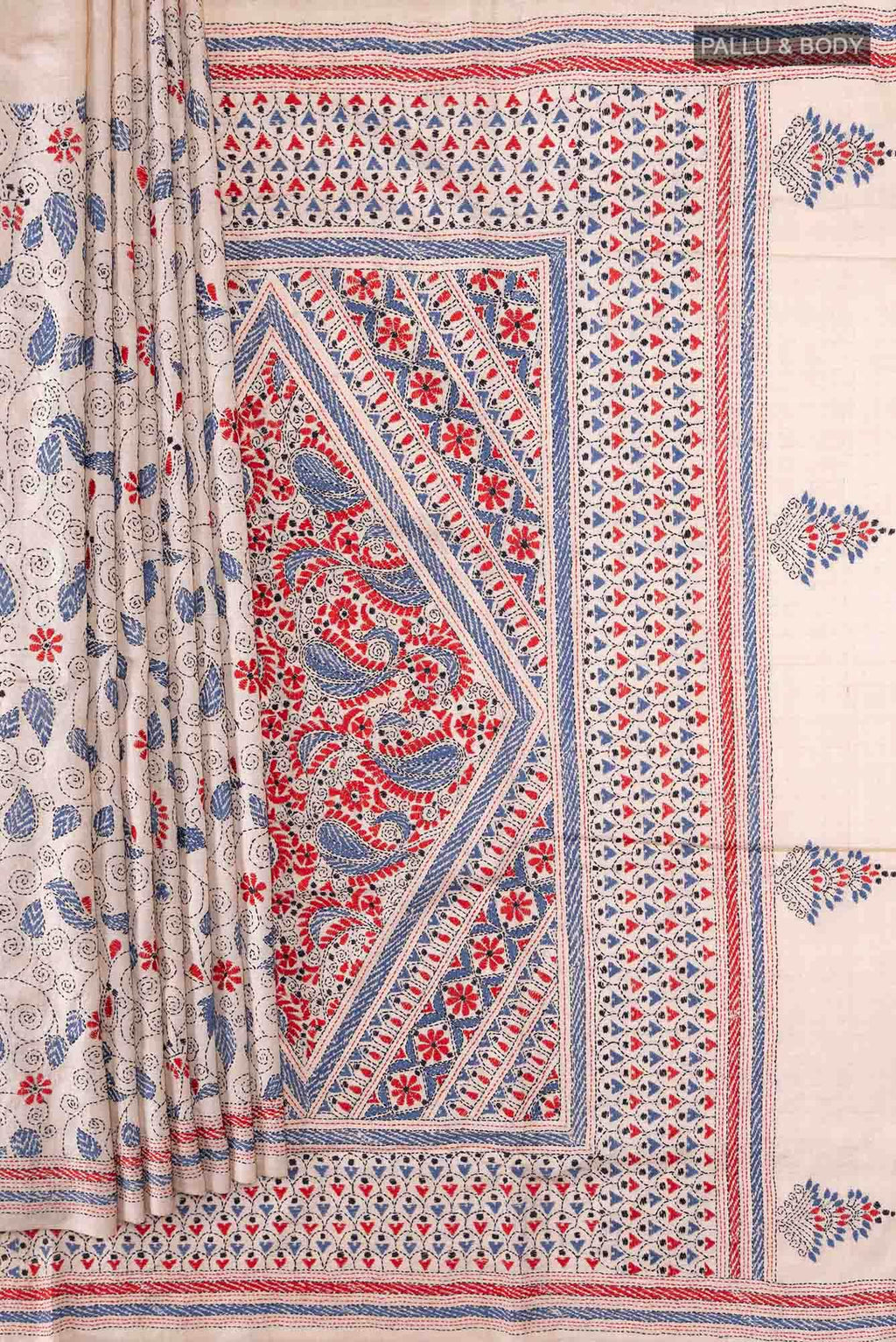 Beige Tussar Saree