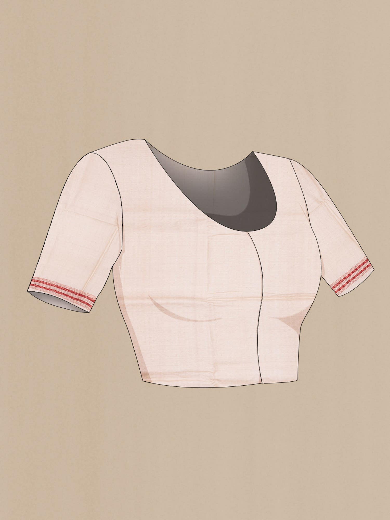 Beige Tussar Saree