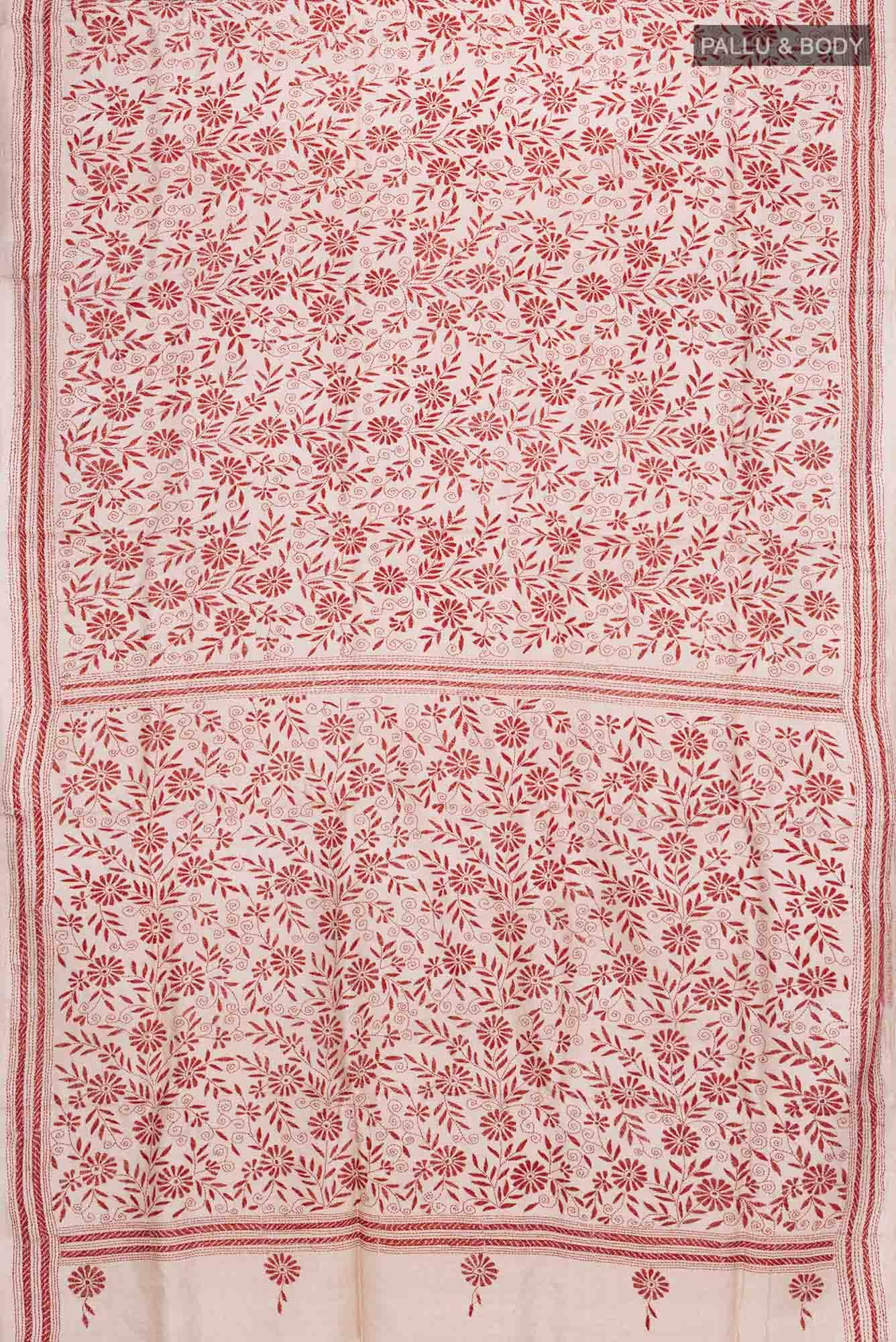 Beige Tussar Saree