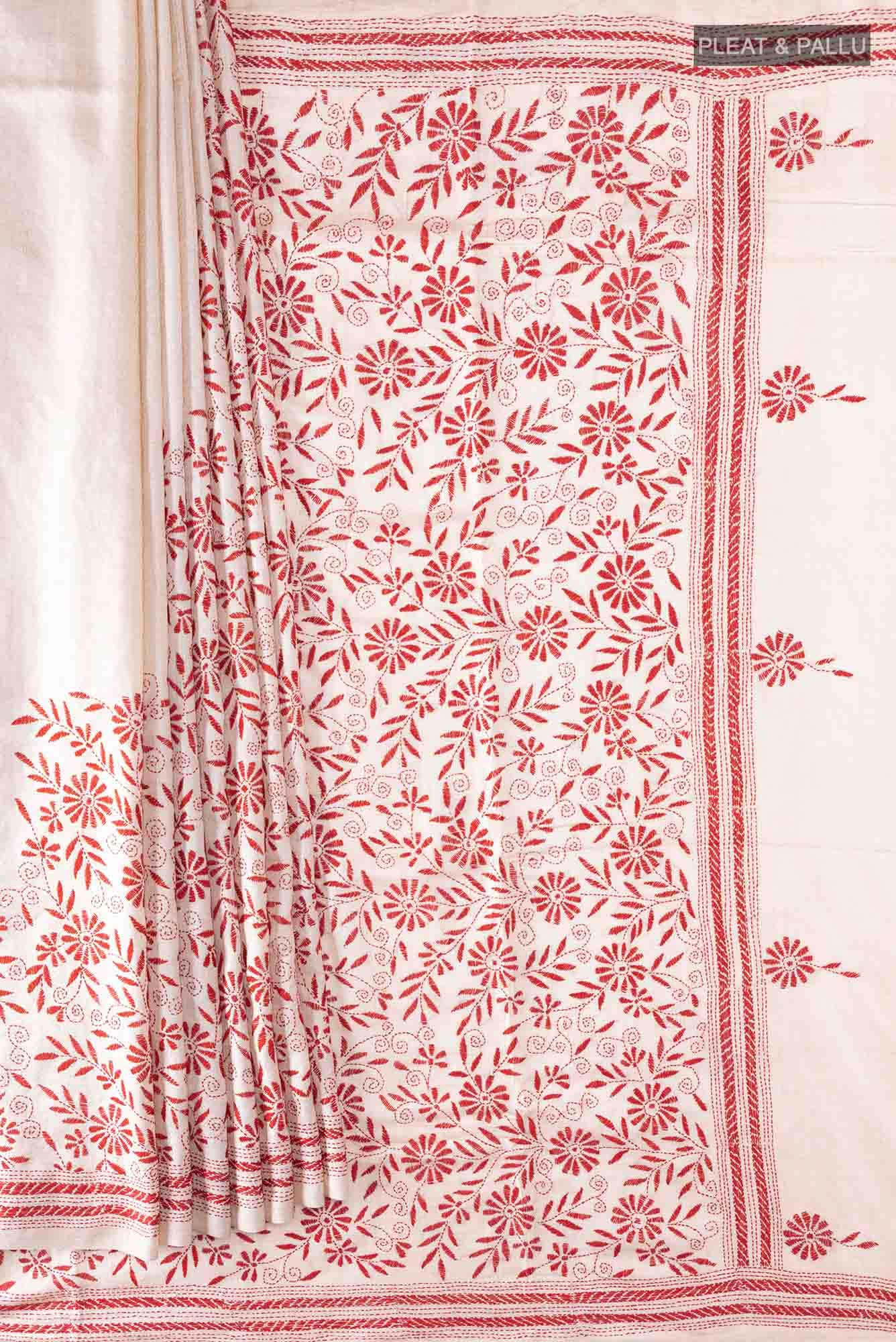 Beige Tussar Saree