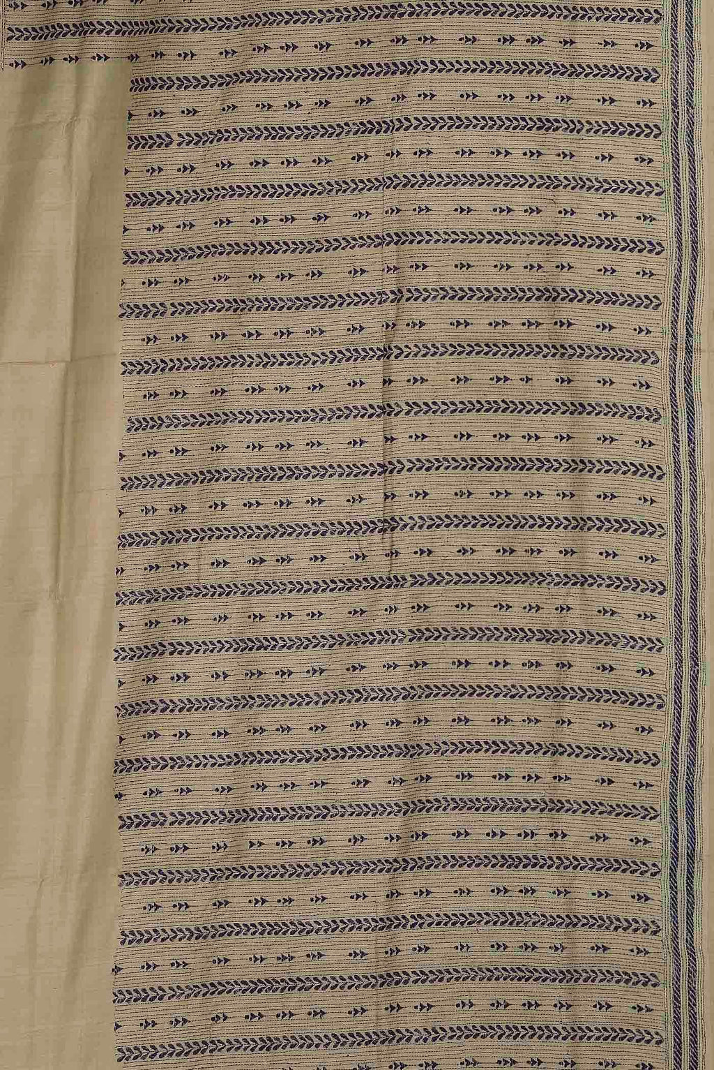 Beige Tussar Silk Saree