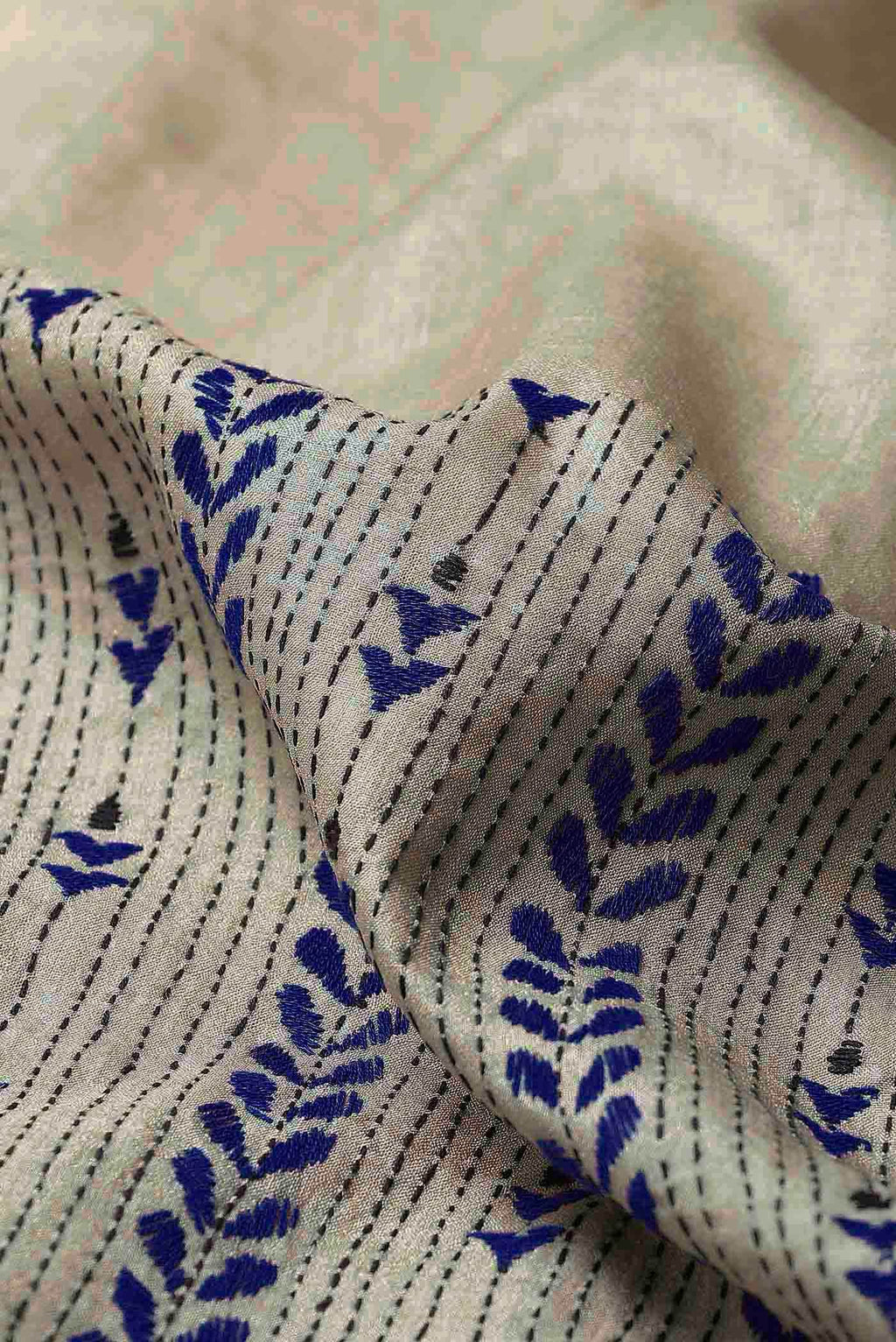 Beige Tussar Silk Saree