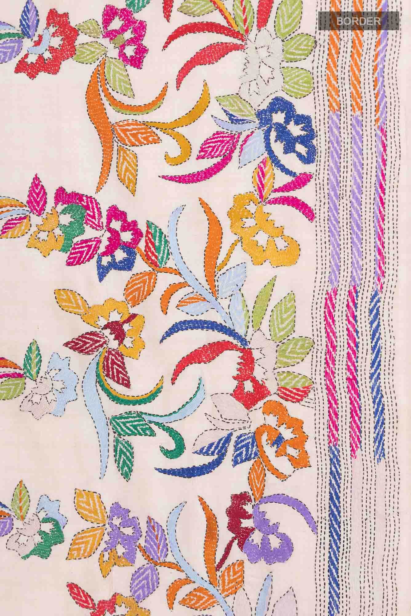 Beige Tussar Saree