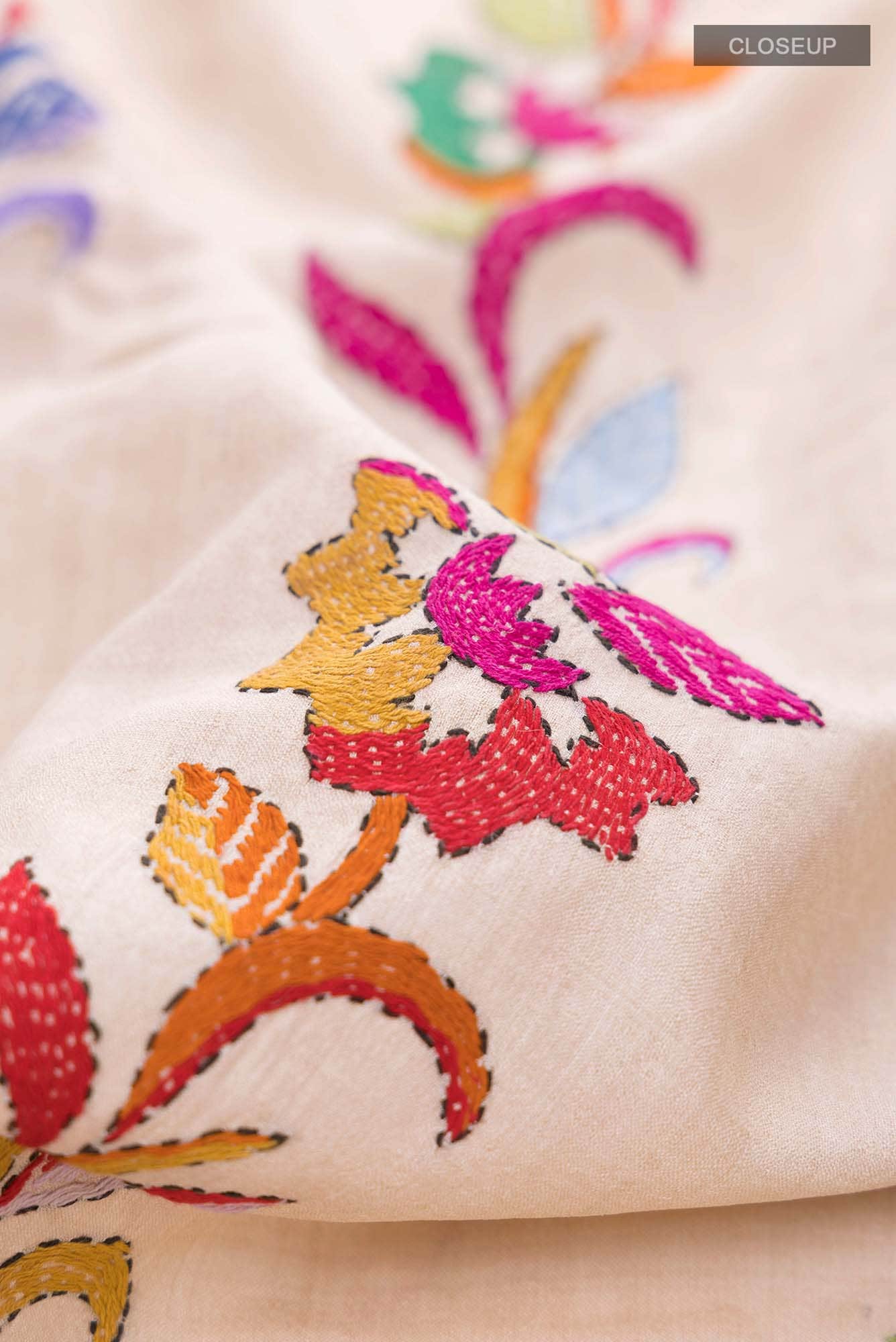 Beige Tussar Saree