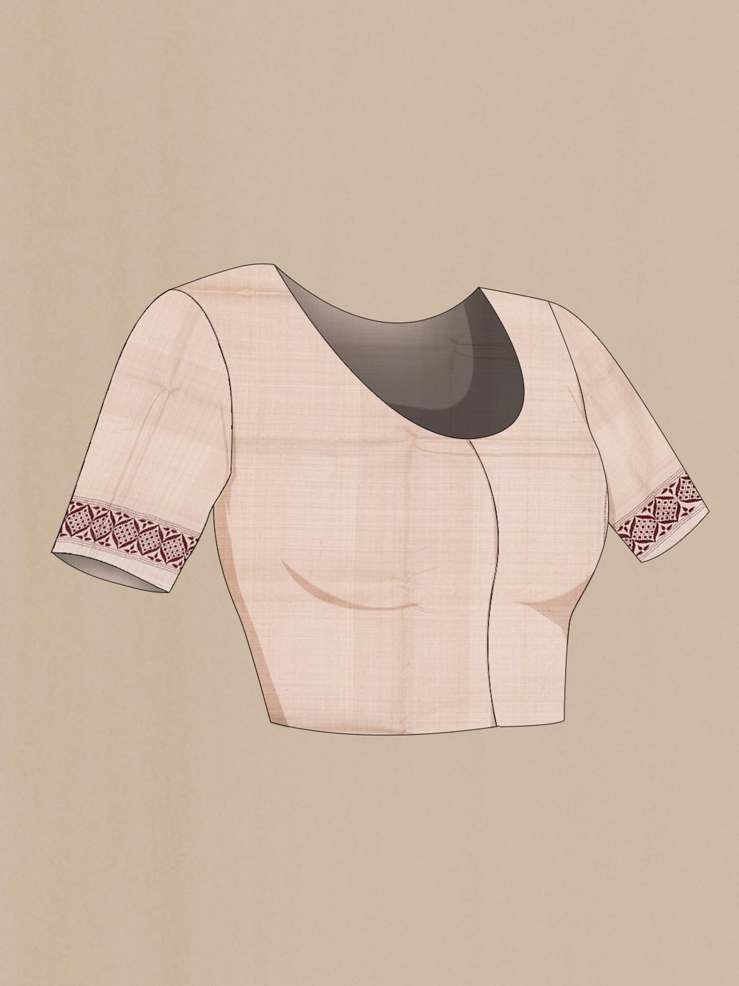 Beige Tussar Saree