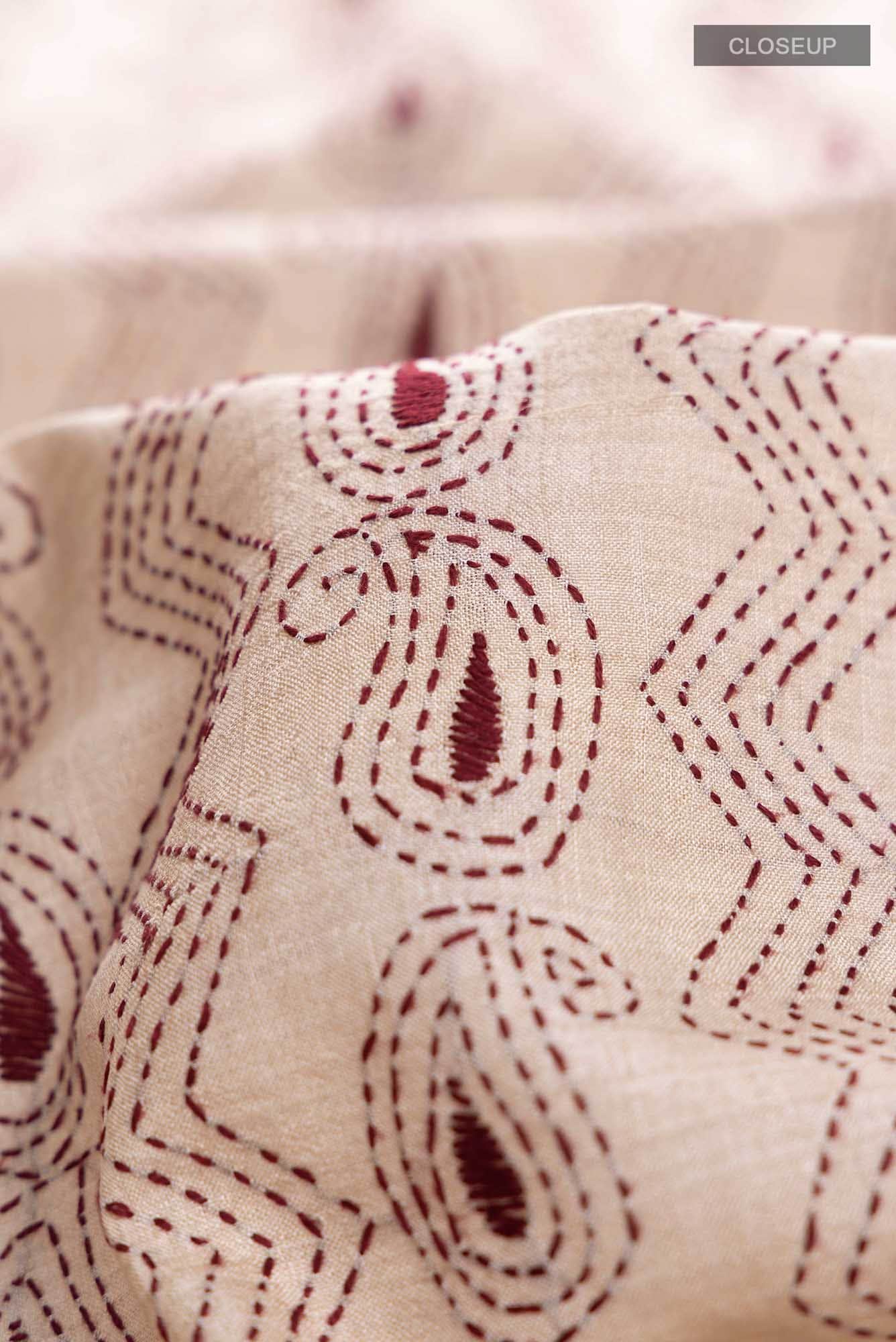 Beige Tussar Saree