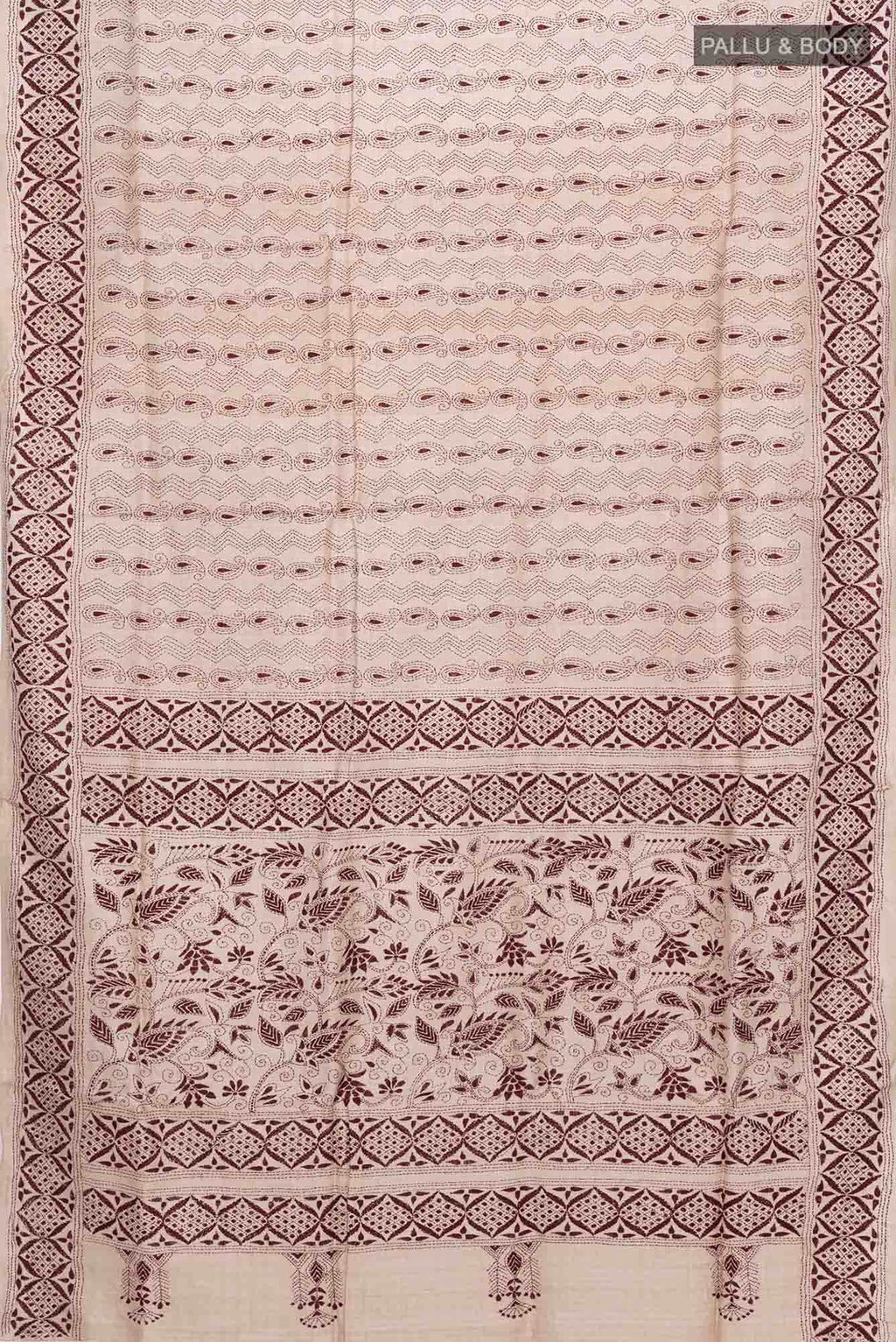 Beige Tussar Saree