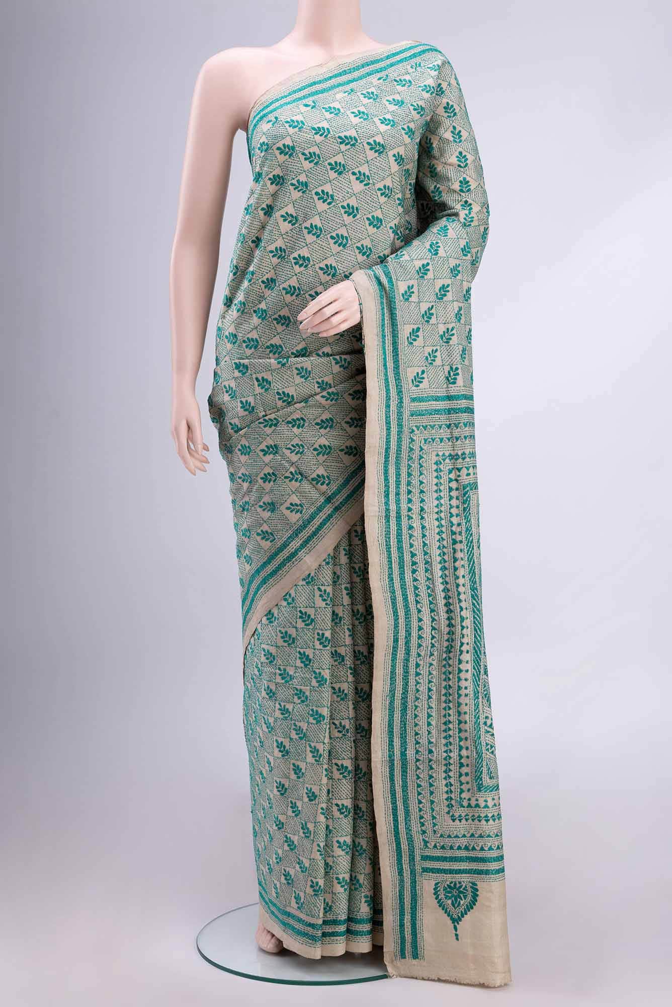 Off White Tussar Saree