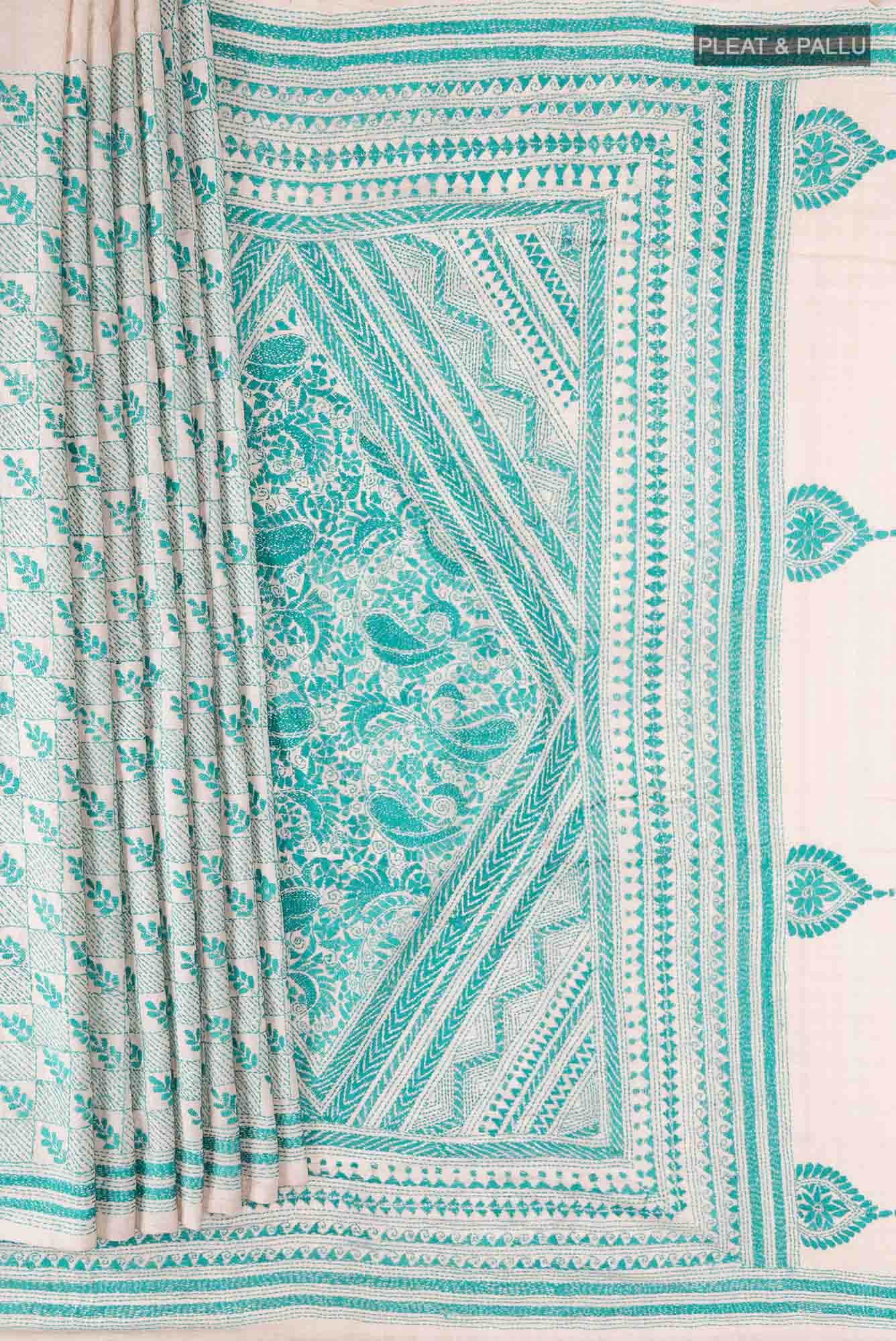 Off White Tussar Saree