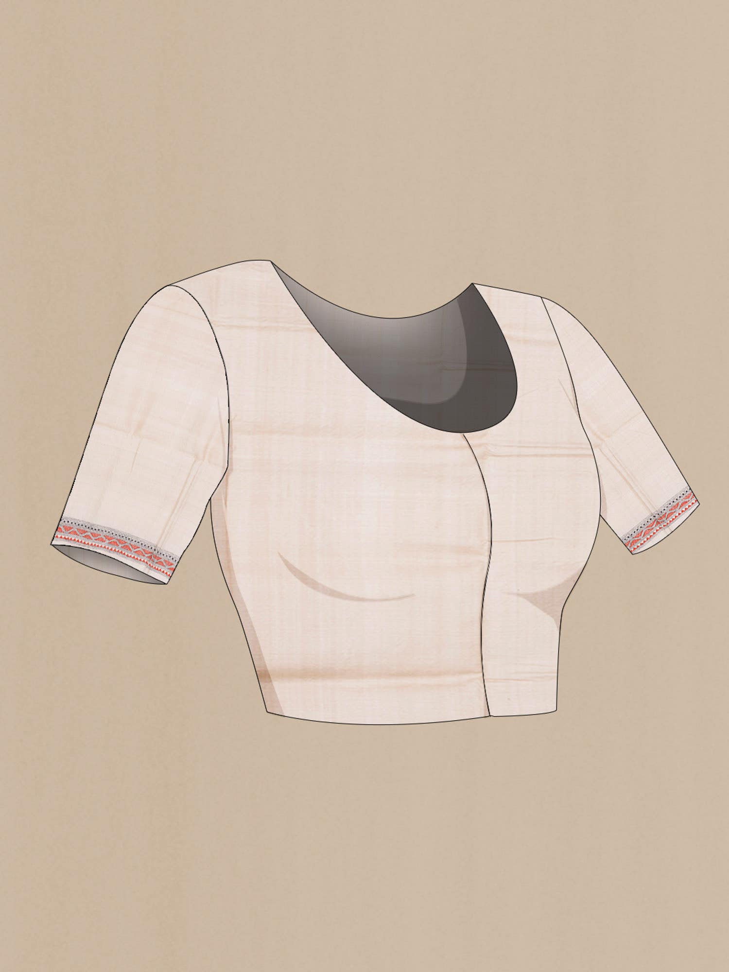 Beige Tussar Saree