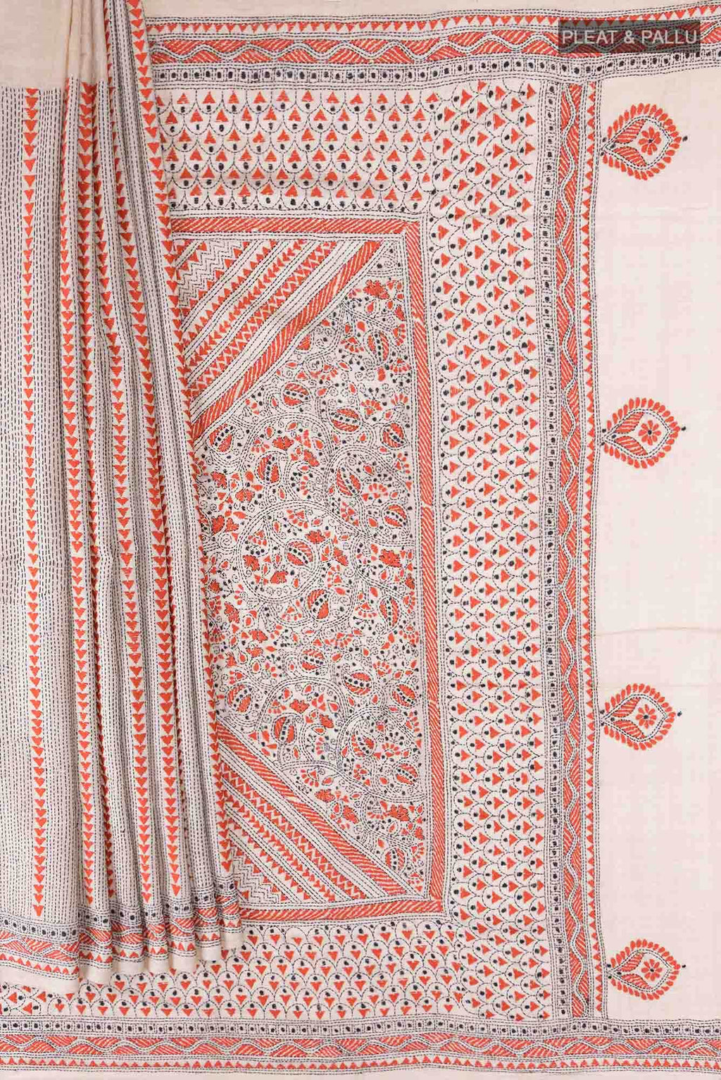 Beige Tussar Saree