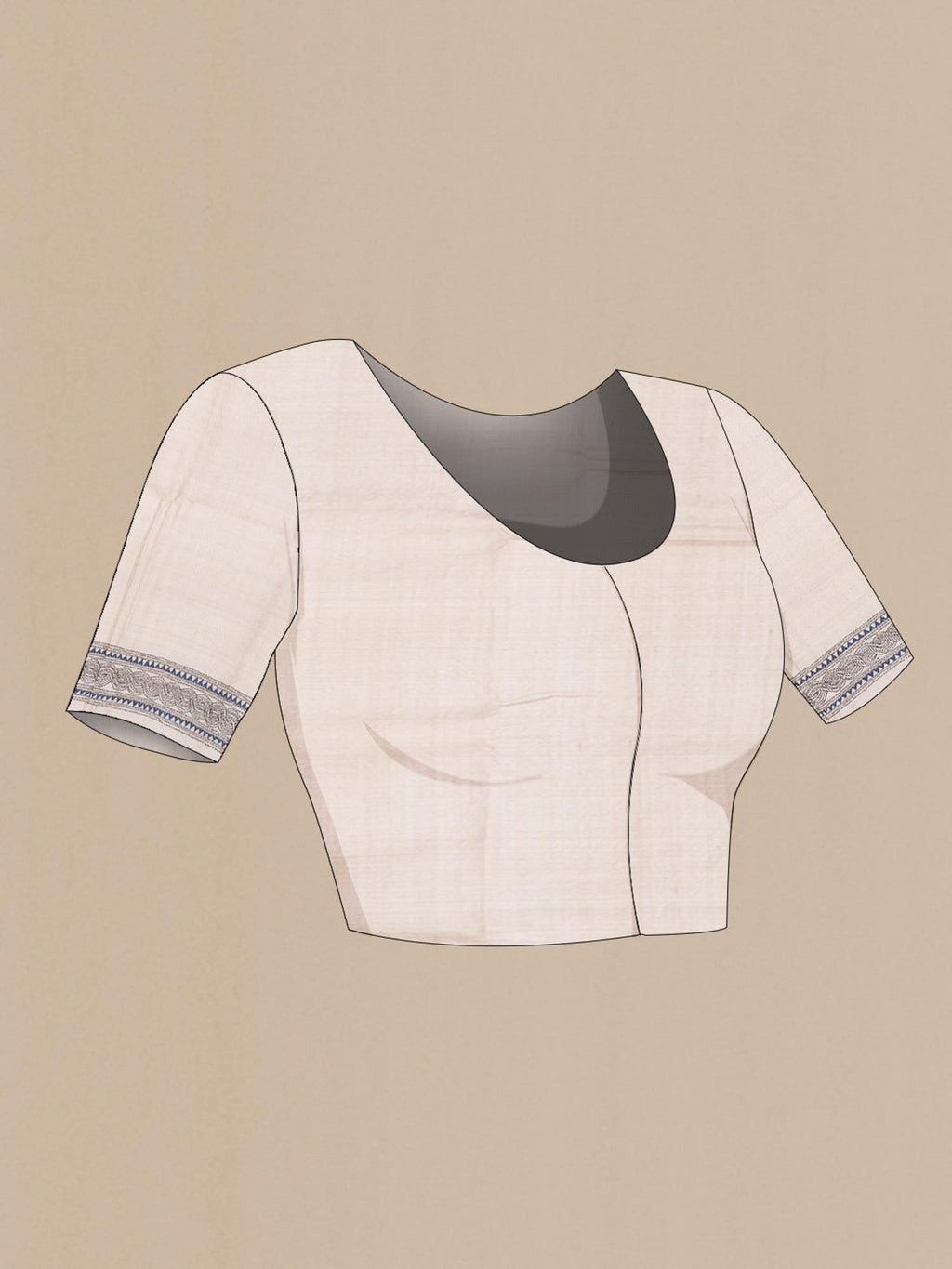 Beige Tussar Saree