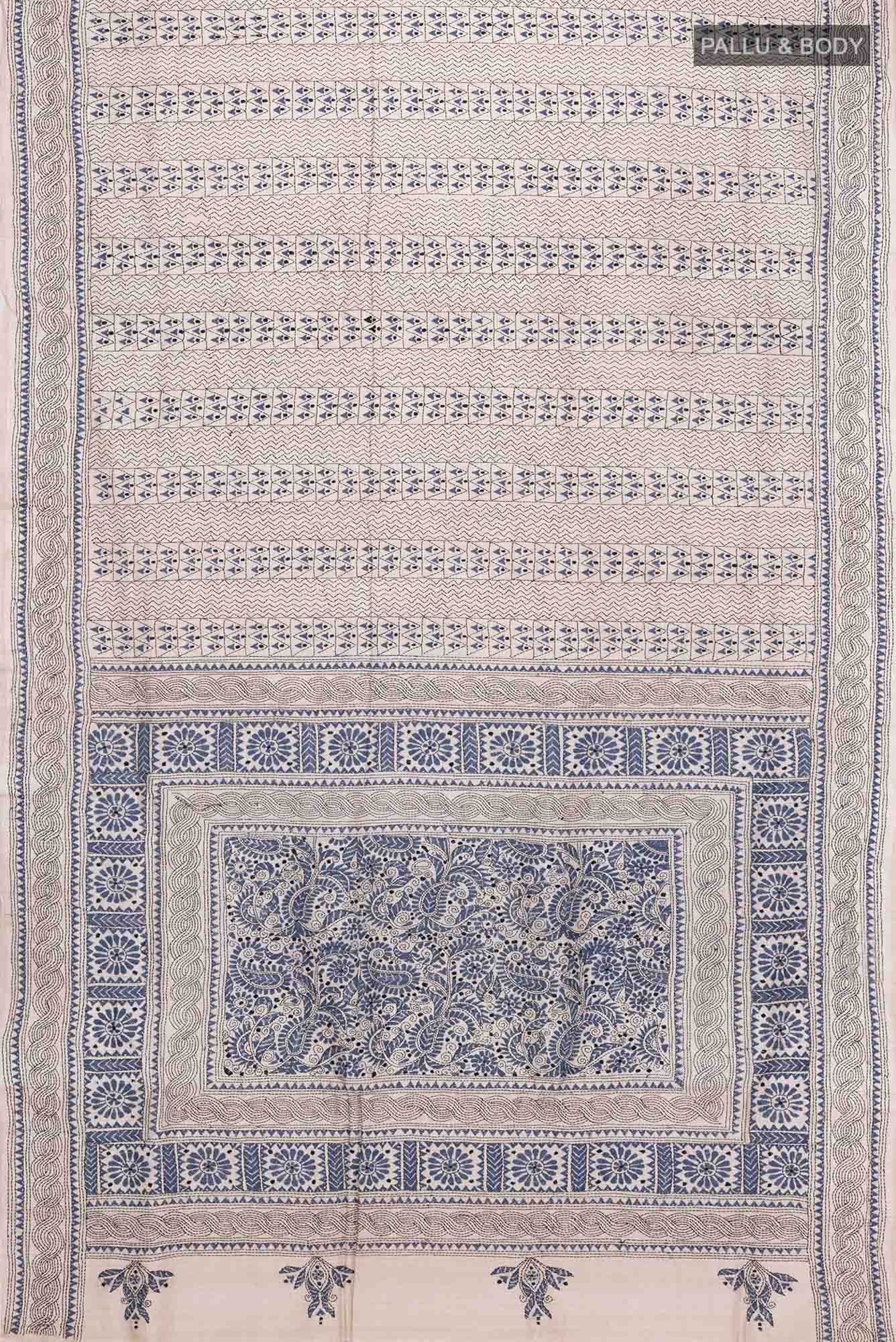 Beige Tussar Saree