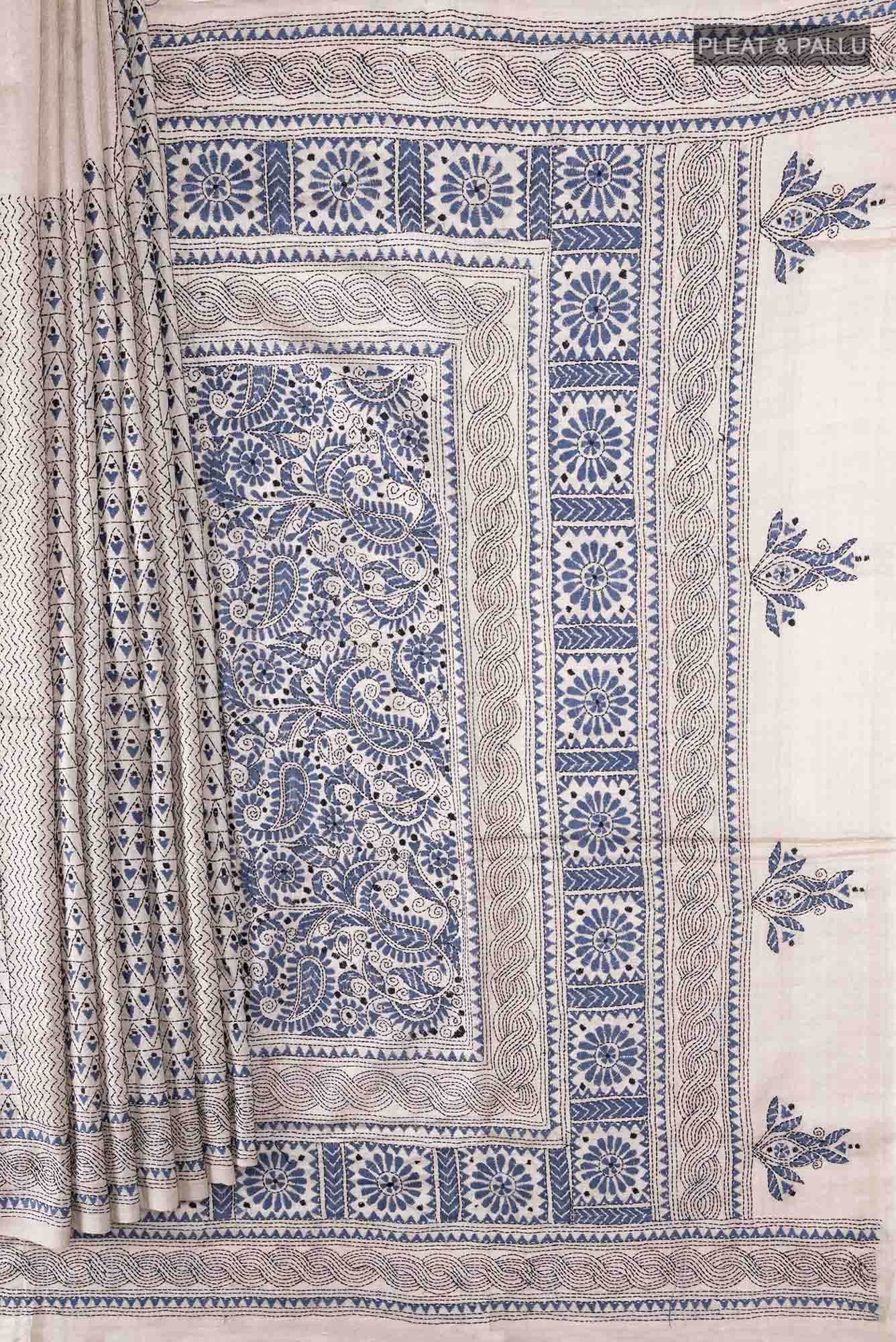 Beige Tussar Saree