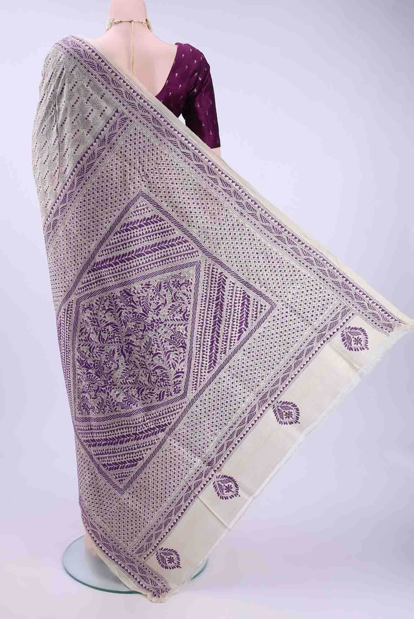 Beige Tussar Saree