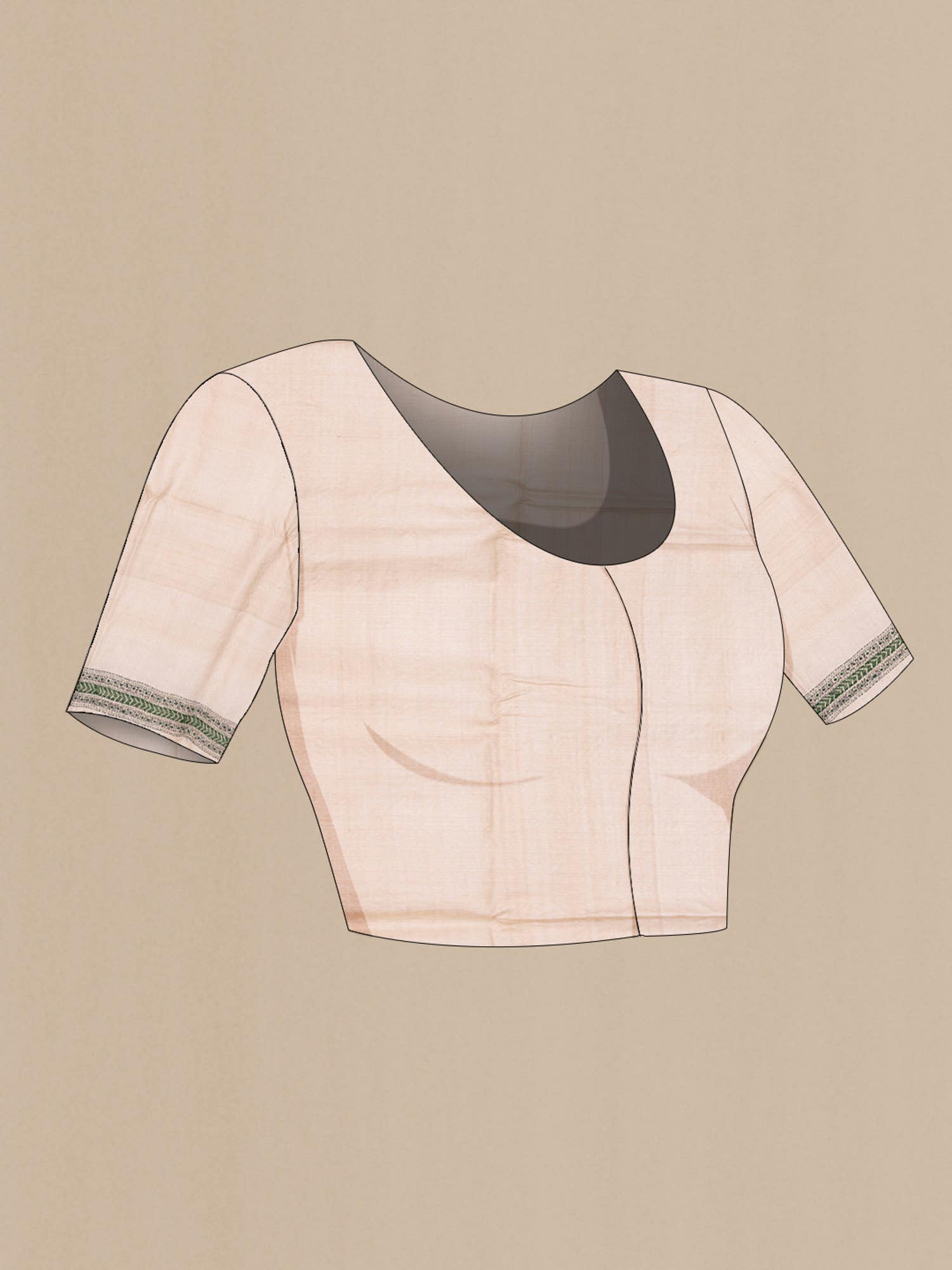 Beige Tussar Saree