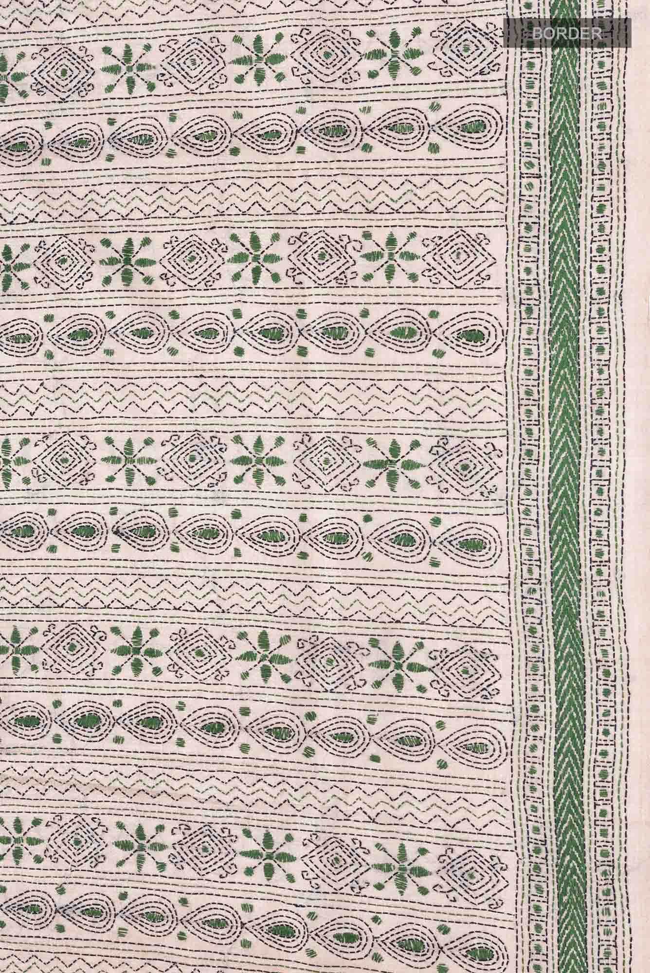 Beige Tussar Saree