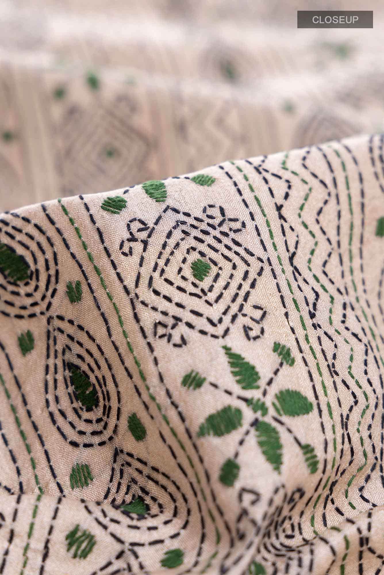 Beige Tussar Saree