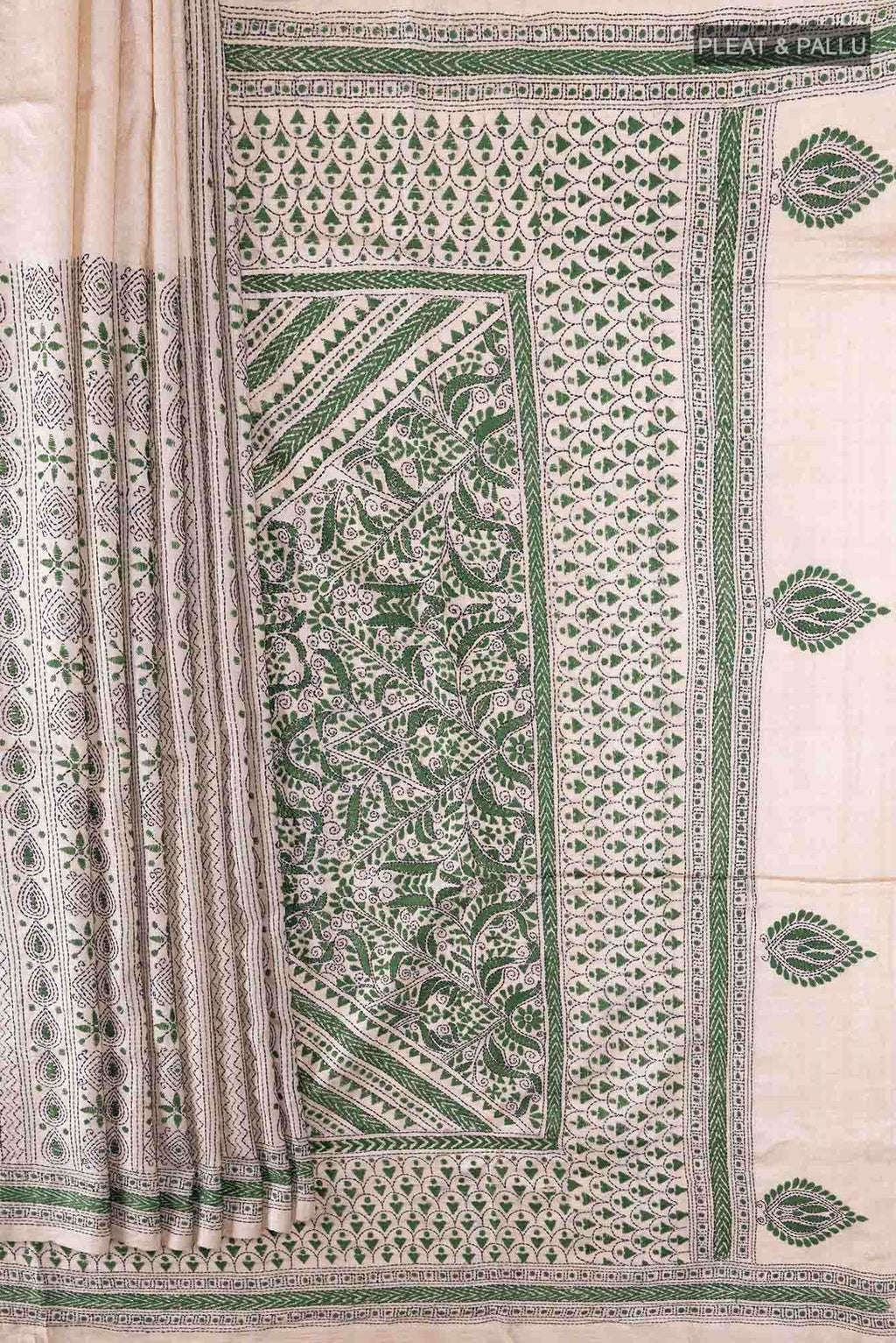 Beige Tussar Saree