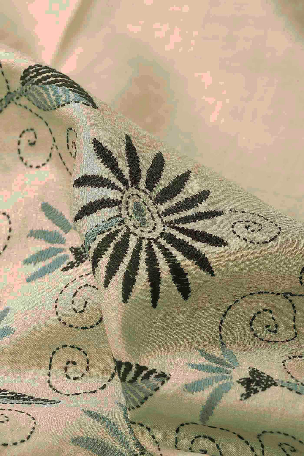 Beige Tussar Silk Saree