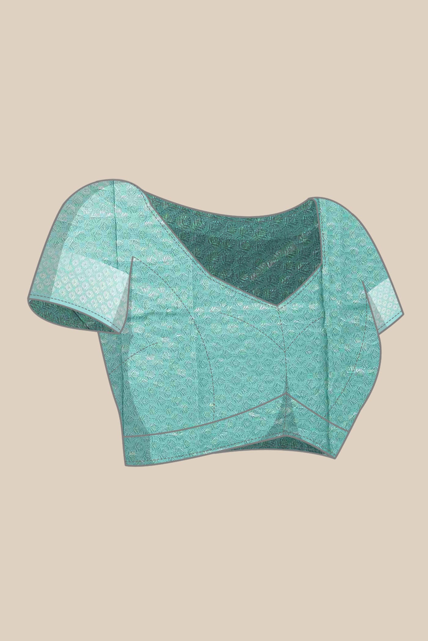 Turquoise Mysore Chiffon Saree