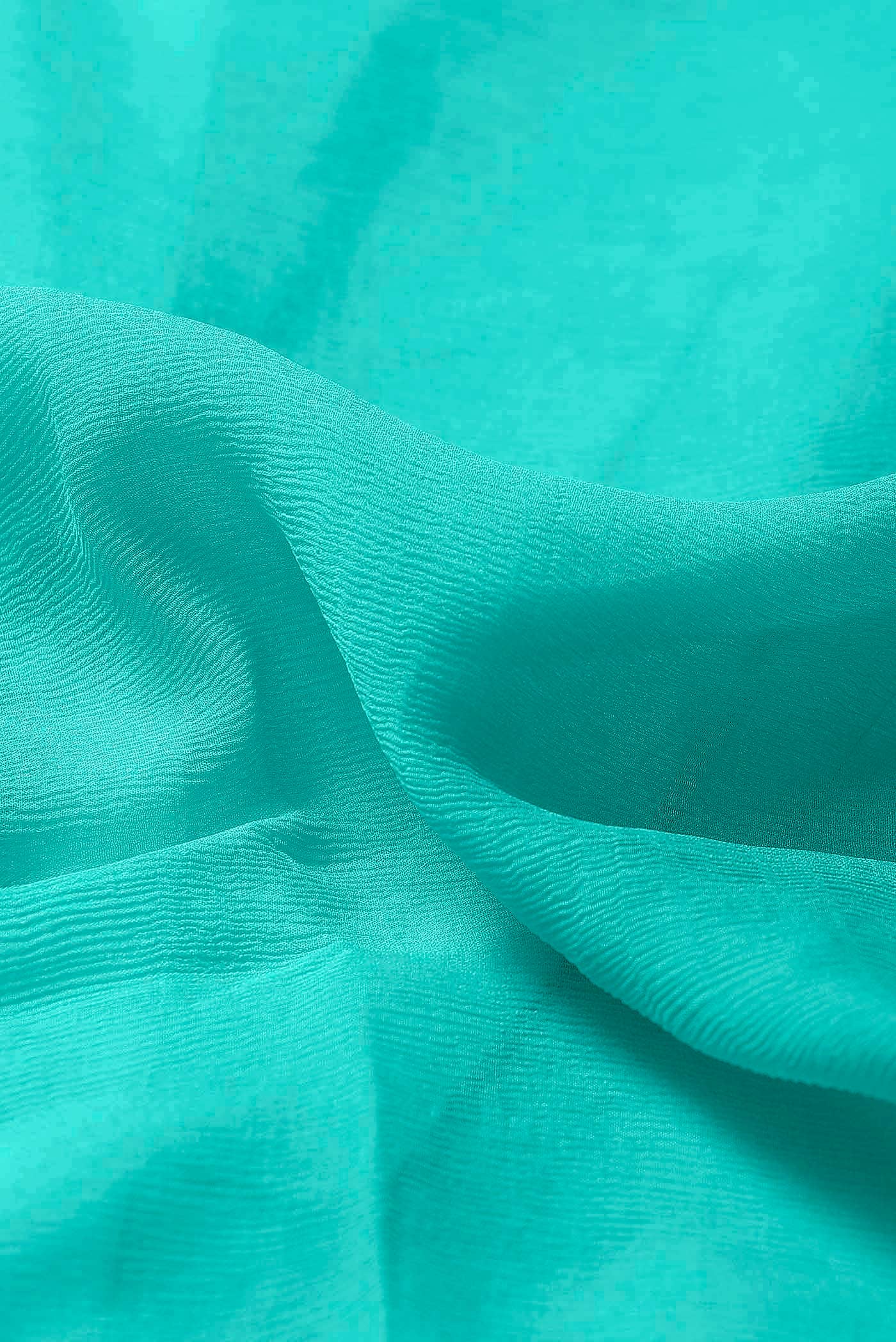 Turquoise Mysore Chiffon Saree