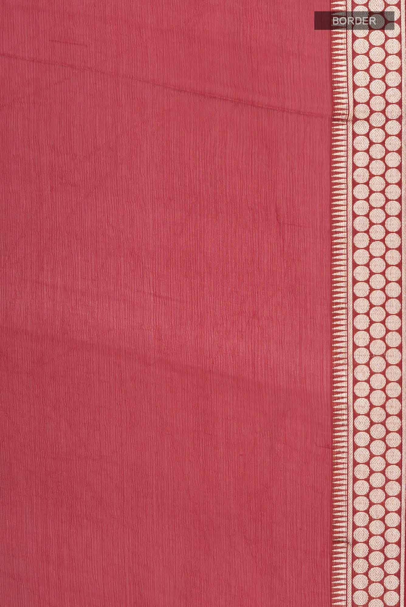 Deep Red Mysore Chiffon Saree