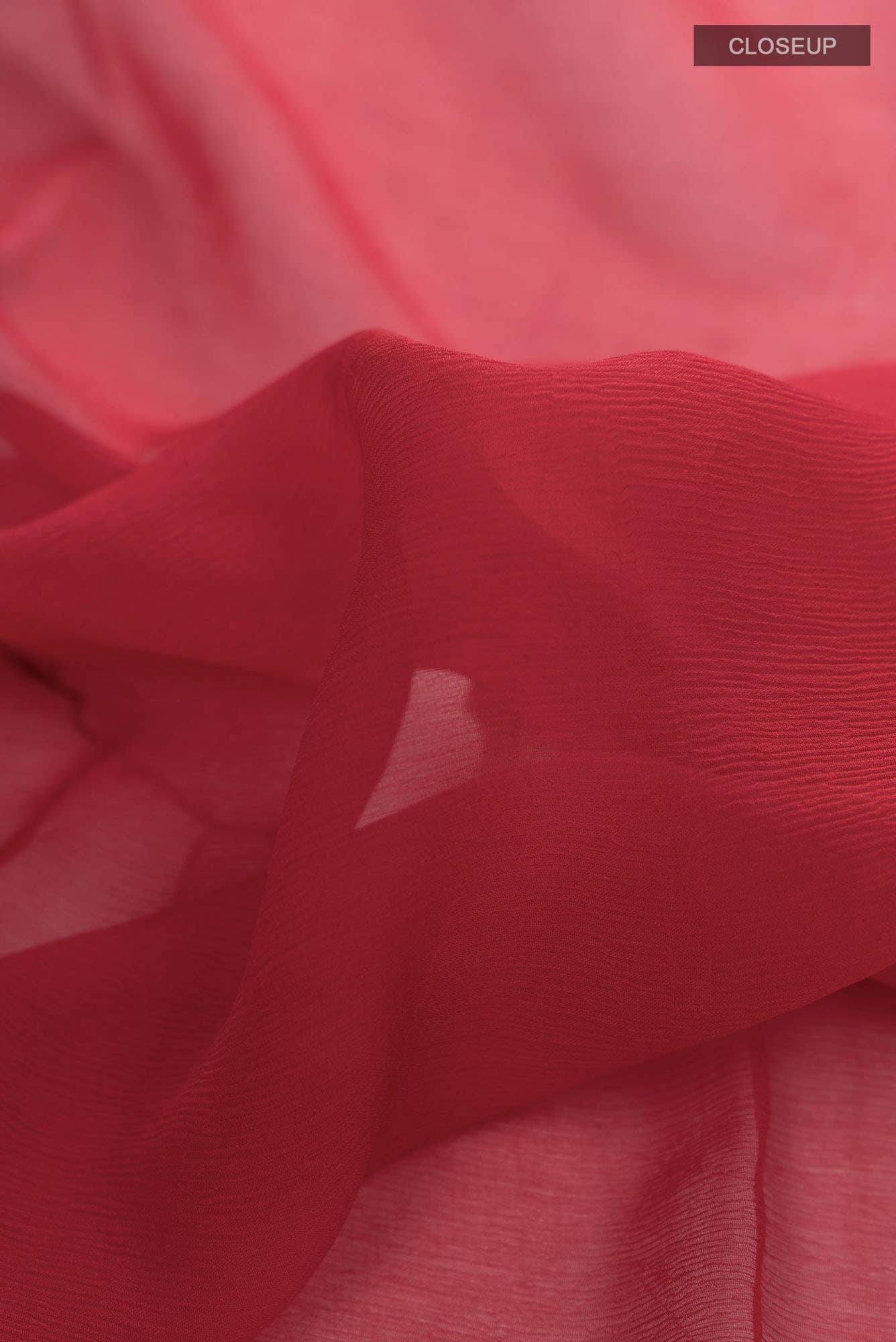 Deep Red Mysore Chiffon Saree