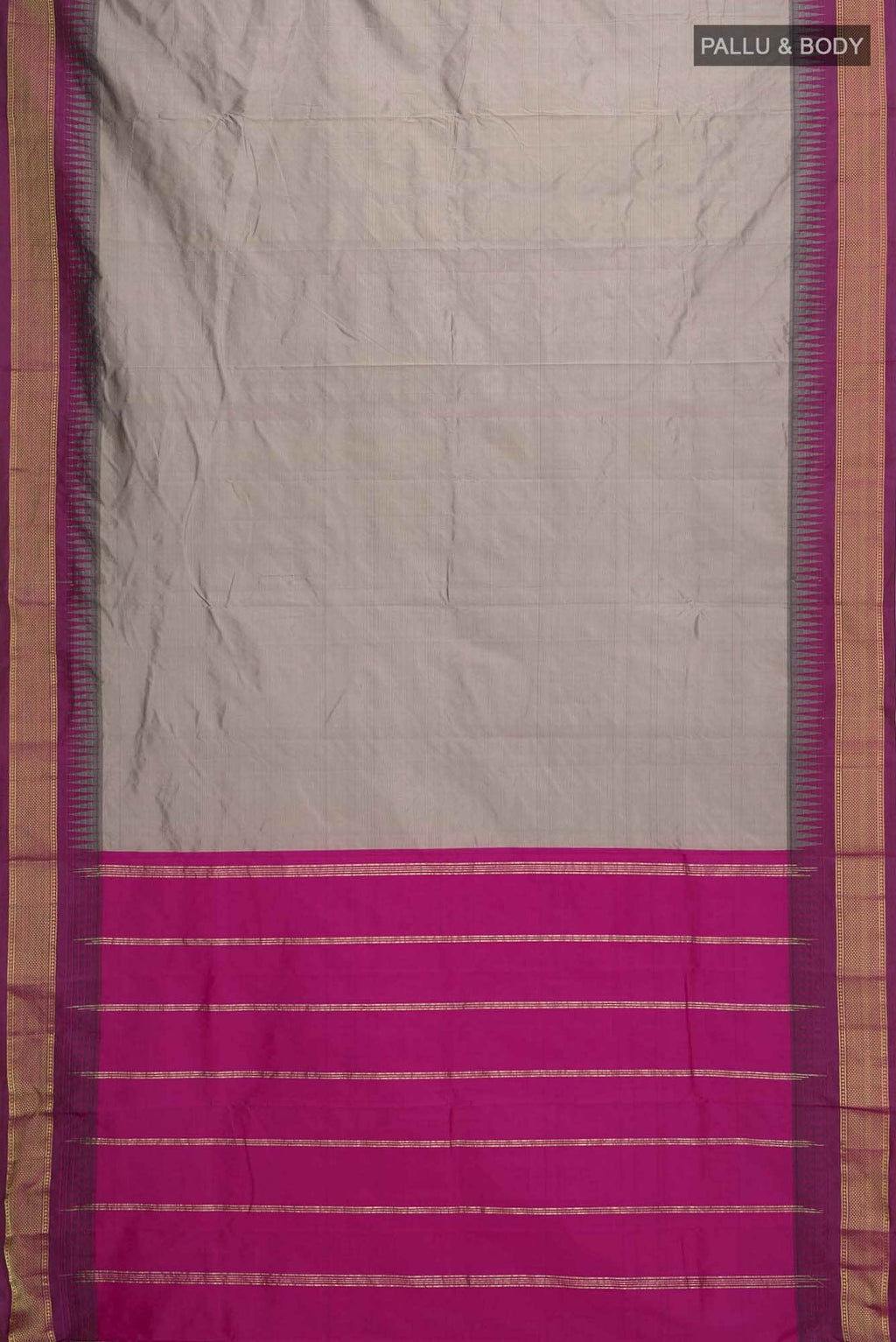 Davys Grey Blended Bangalore Silk Saree