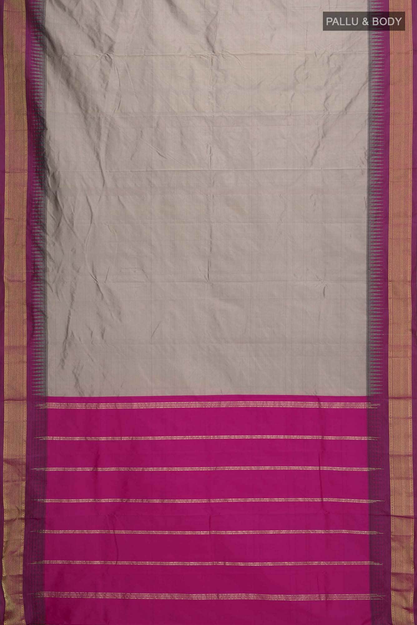 Davys Grey Blended Bangalore Silk Saree