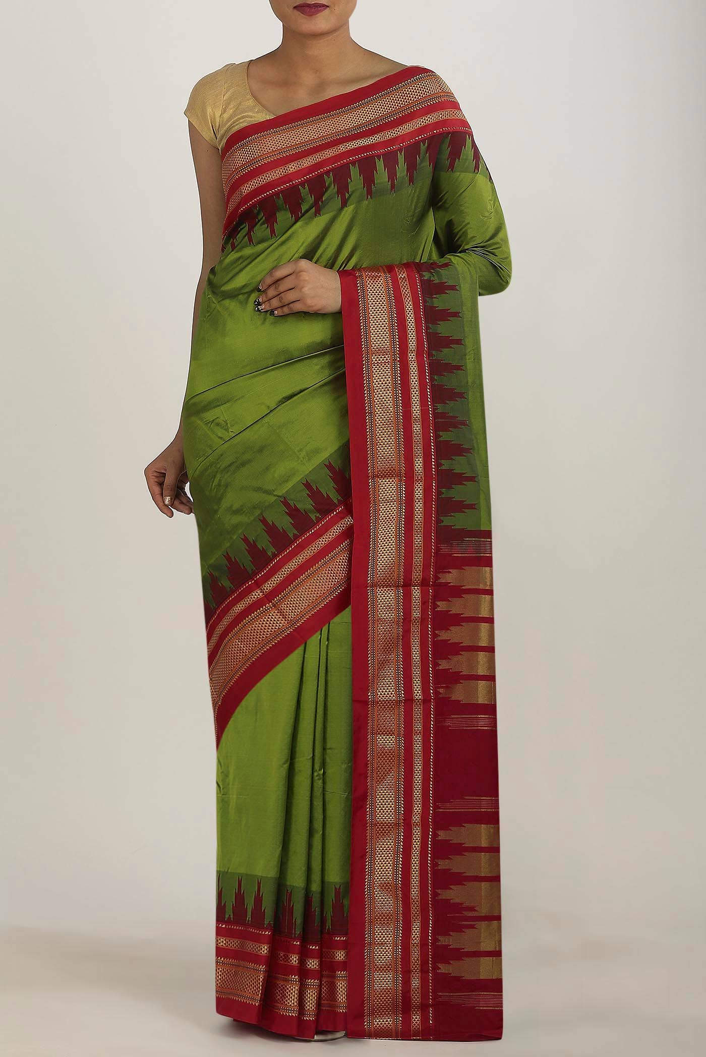Green Blended Bangalore Silk Saree