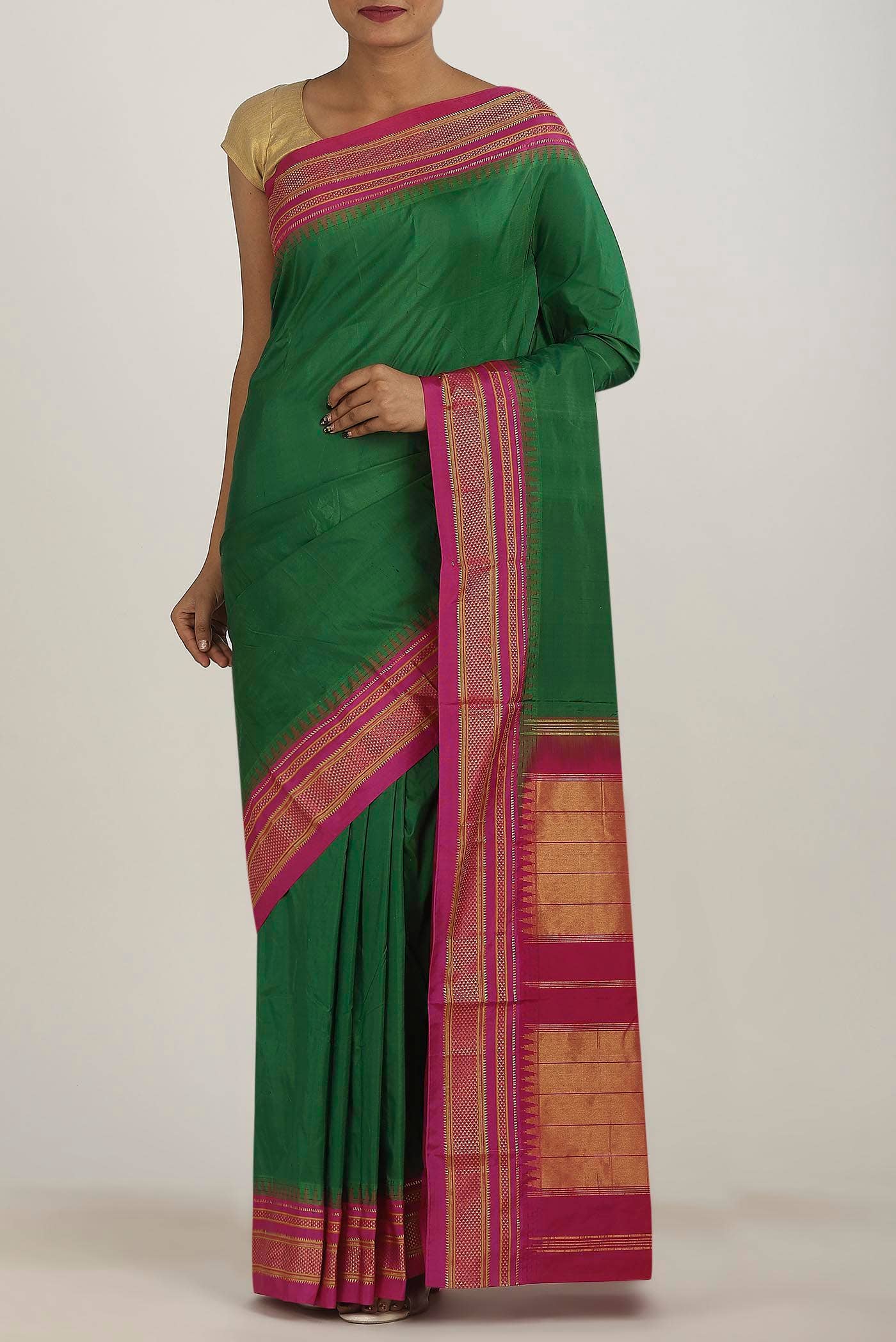Green Blended Bangalore Silk Saree
