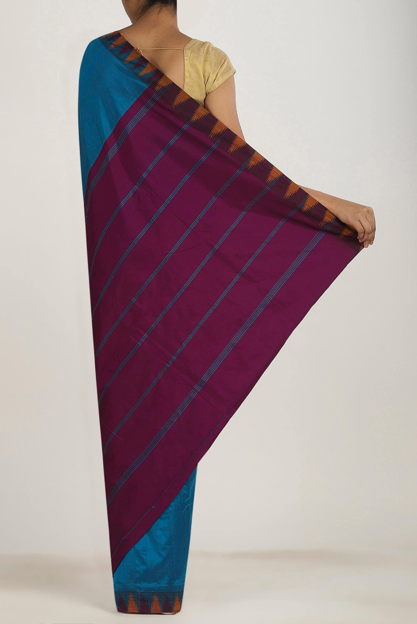 Blue Blended Bangalore Silk Saree