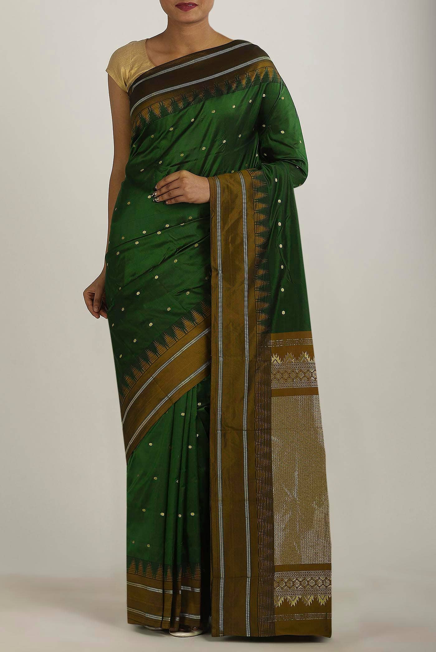 Green Blended Bangalore Silk Saree