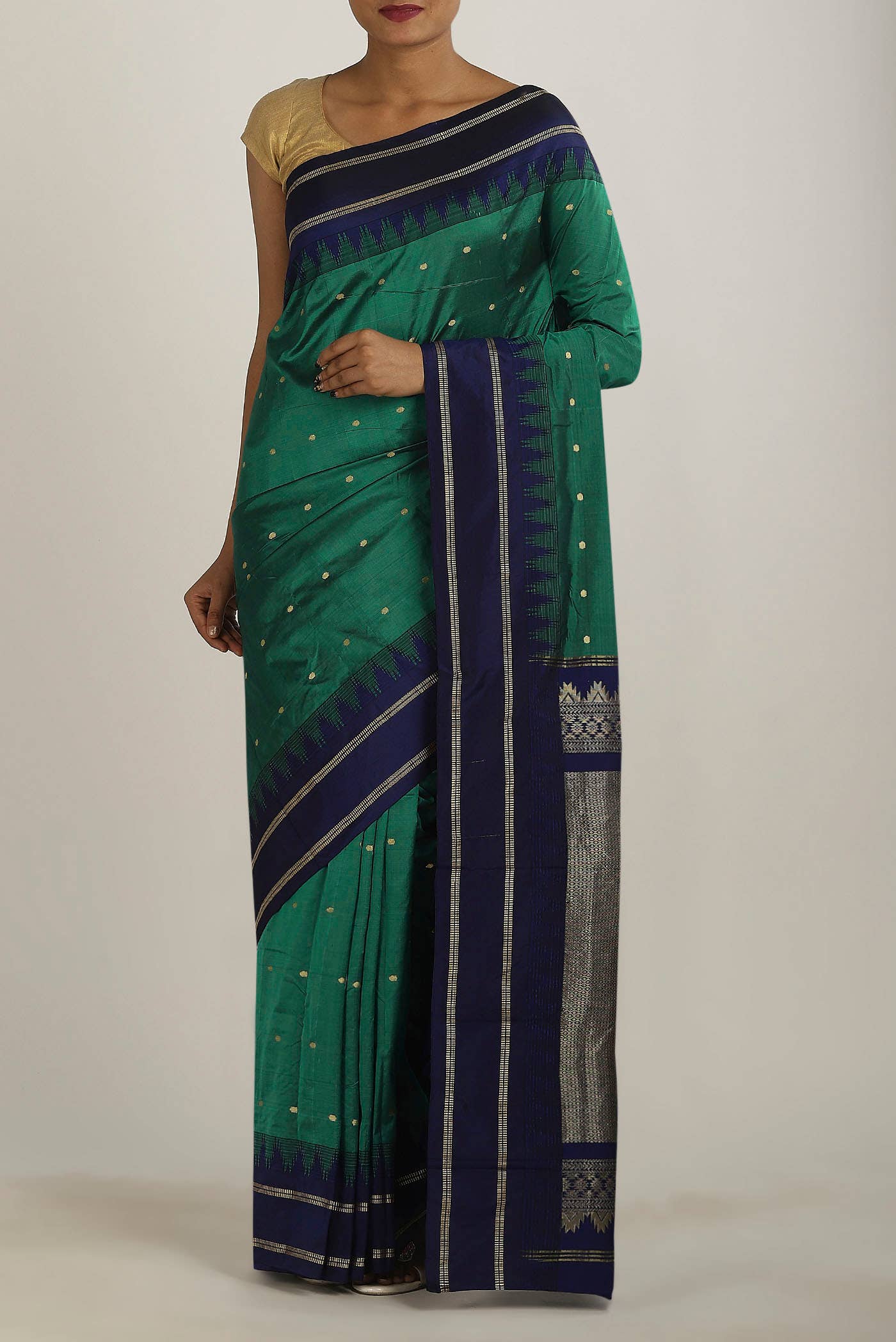 Green Blended Bangalore Silk Saree