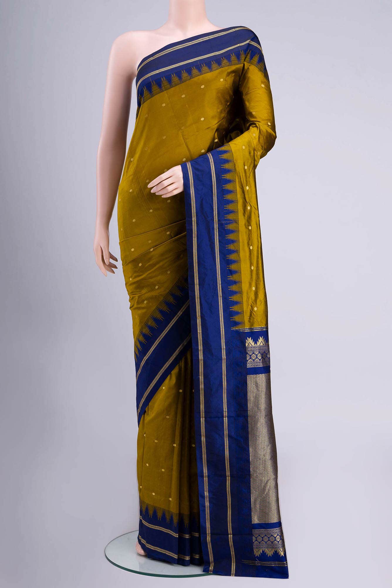 Mehandi Green Bangalore Silk Saree