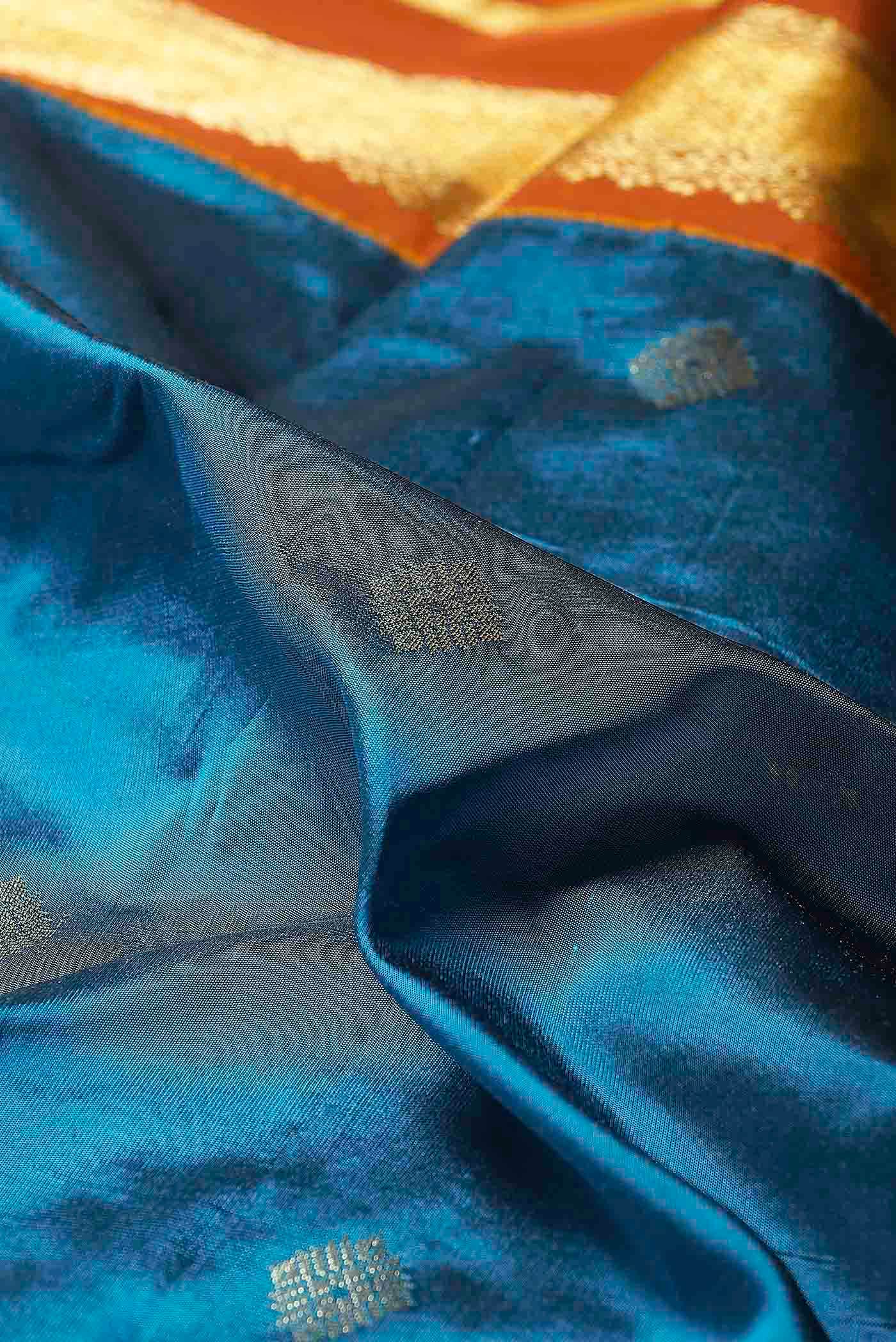 Blue Blended Bangalore Silk Saree