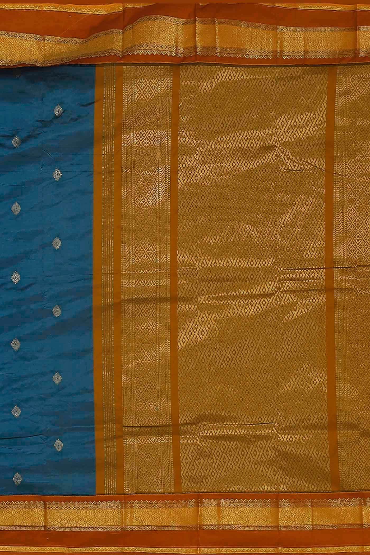 Blue Blended Bangalore Silk Saree