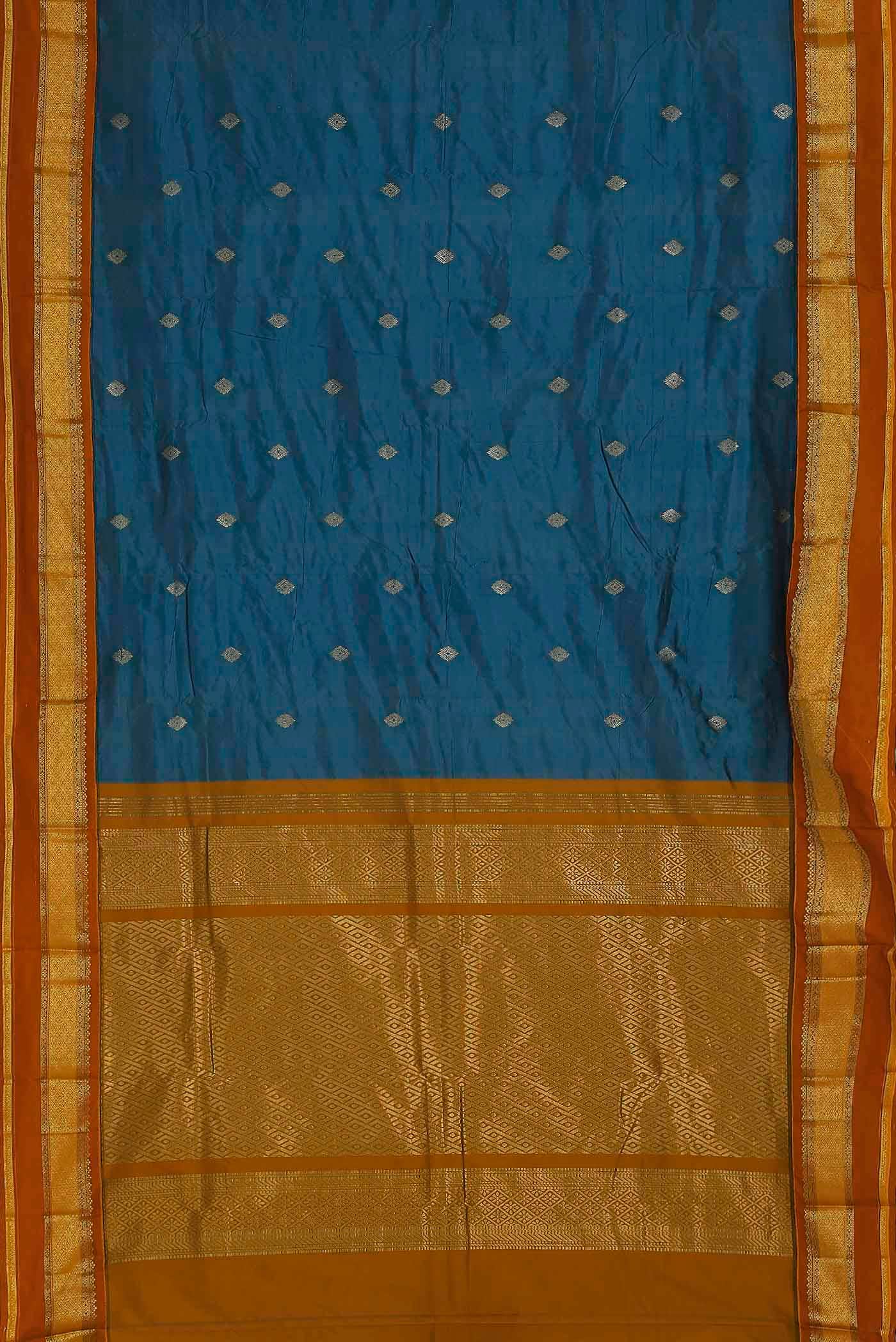 Blue Blended Bangalore Silk Saree