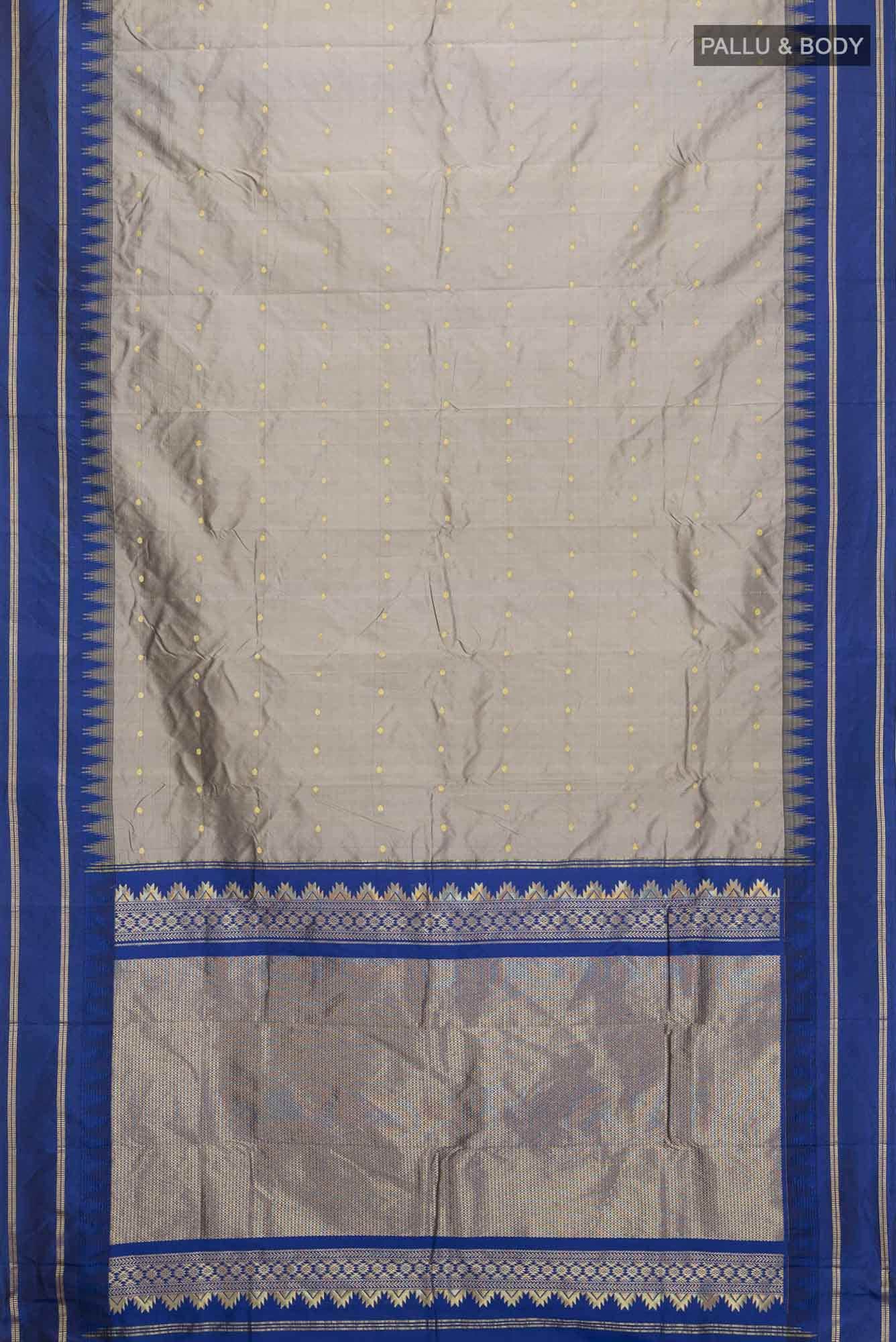 Davys Grey Blended Bangalore Silk Saree