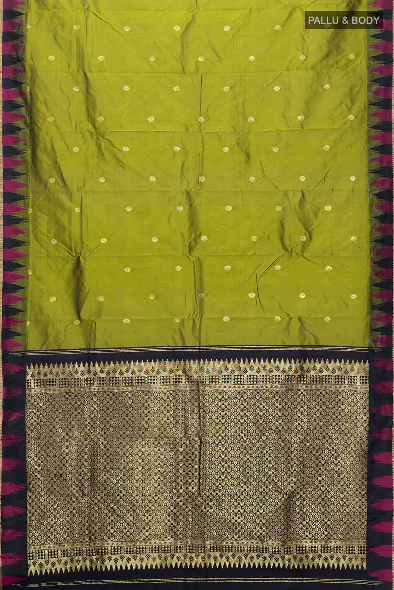 Mehandi Green Blended Bangalore Silk Saree