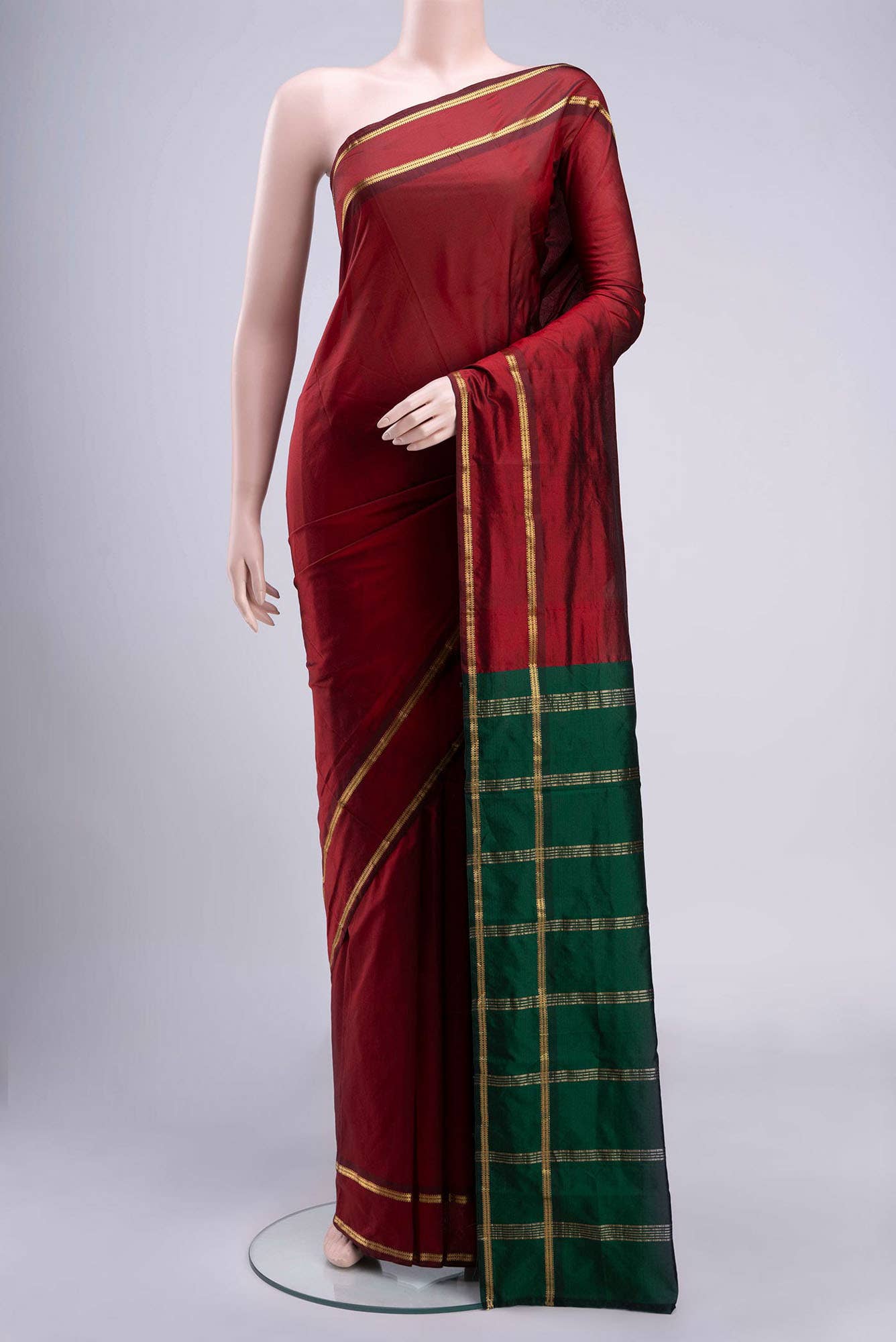 Maroon Blended Bangalore Silk Saree