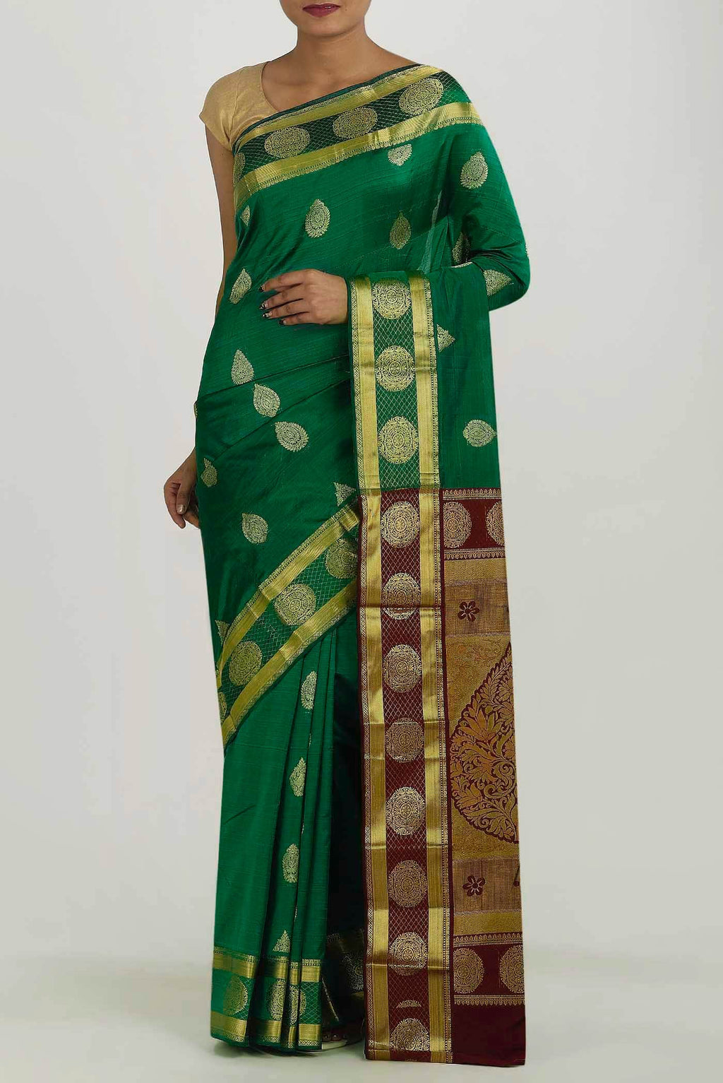 Green Blended Bangalore Silk Saree