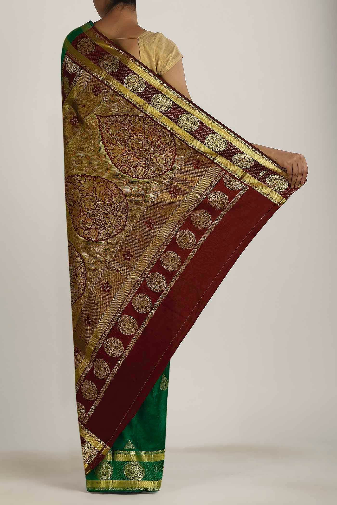Green Blended Bangalore Silk Saree
