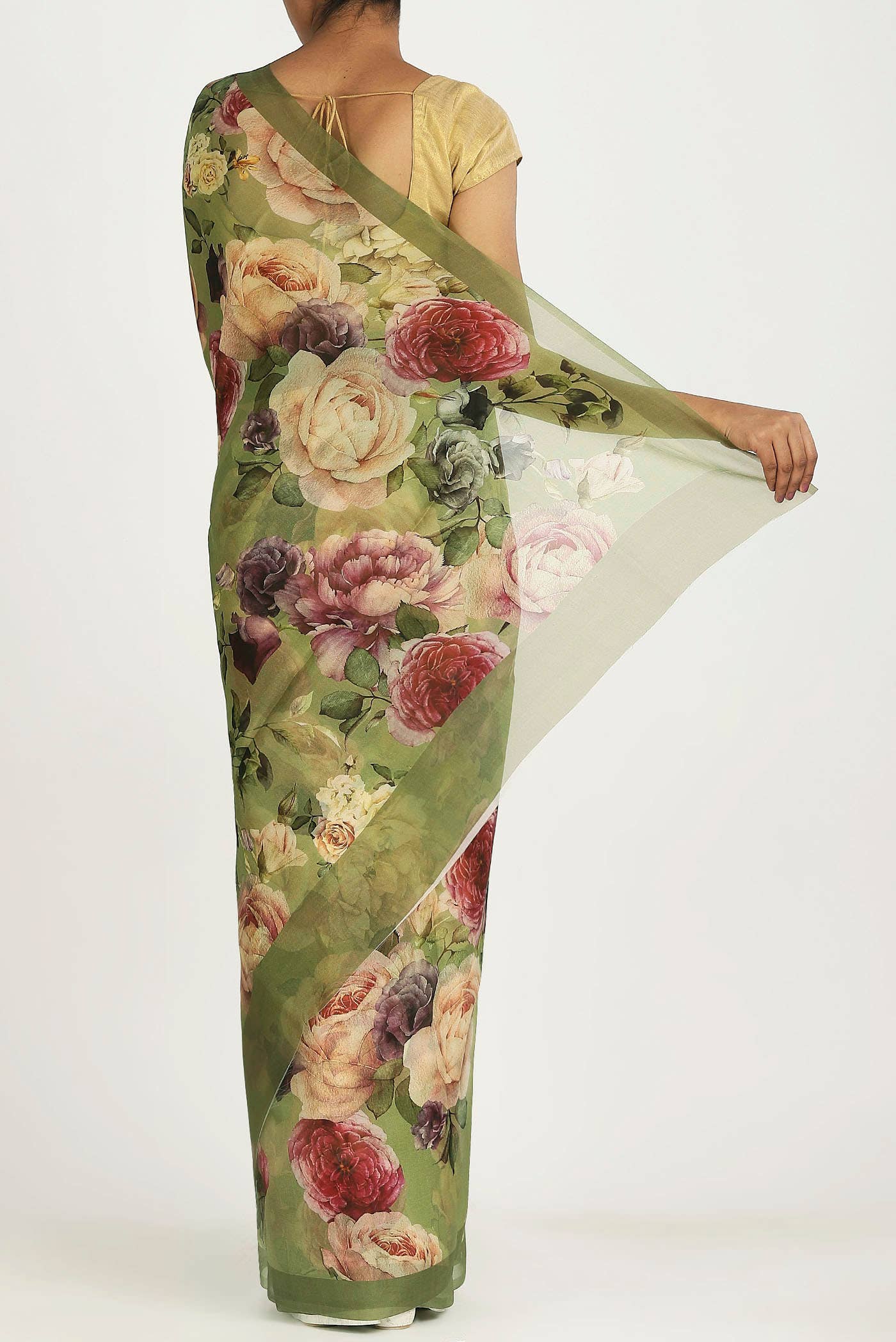Green Organza Silk Saree