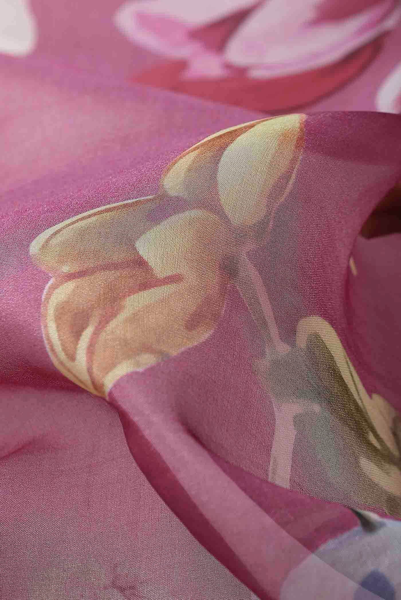 Pink Organza Silk Saree